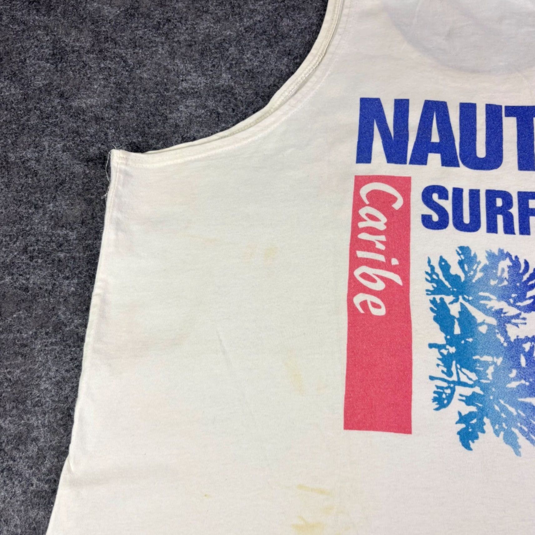 Nautica VINTAGE Nautica Tank Top Mens Sleeveless White Graphic Surf Beach 2XL Crew Neck Cotton Size US XXL / EU 58 / 5 - 7 Thumbnail