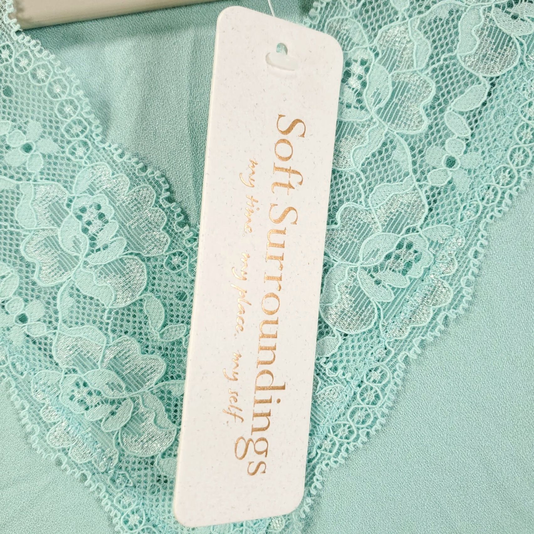 Soft Surroundings Soft Surroundings Tunic Shirt Womens S Teal Blue Bohemian Classic Designer Lace NWT Size S / US 4 / IT 40 - 7 Thumbnail