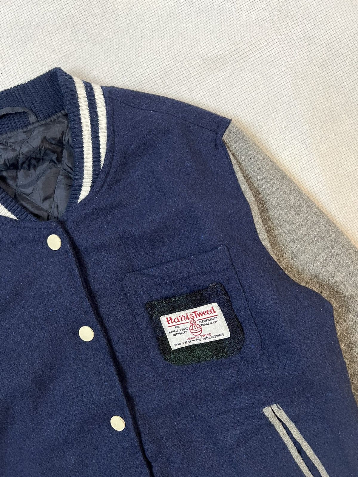 Harris Tweed Harris Tweed Wool Quilted Button Up Varsity Jacket Size US M / EU 48-50 / 2 - 4 Thumbnail