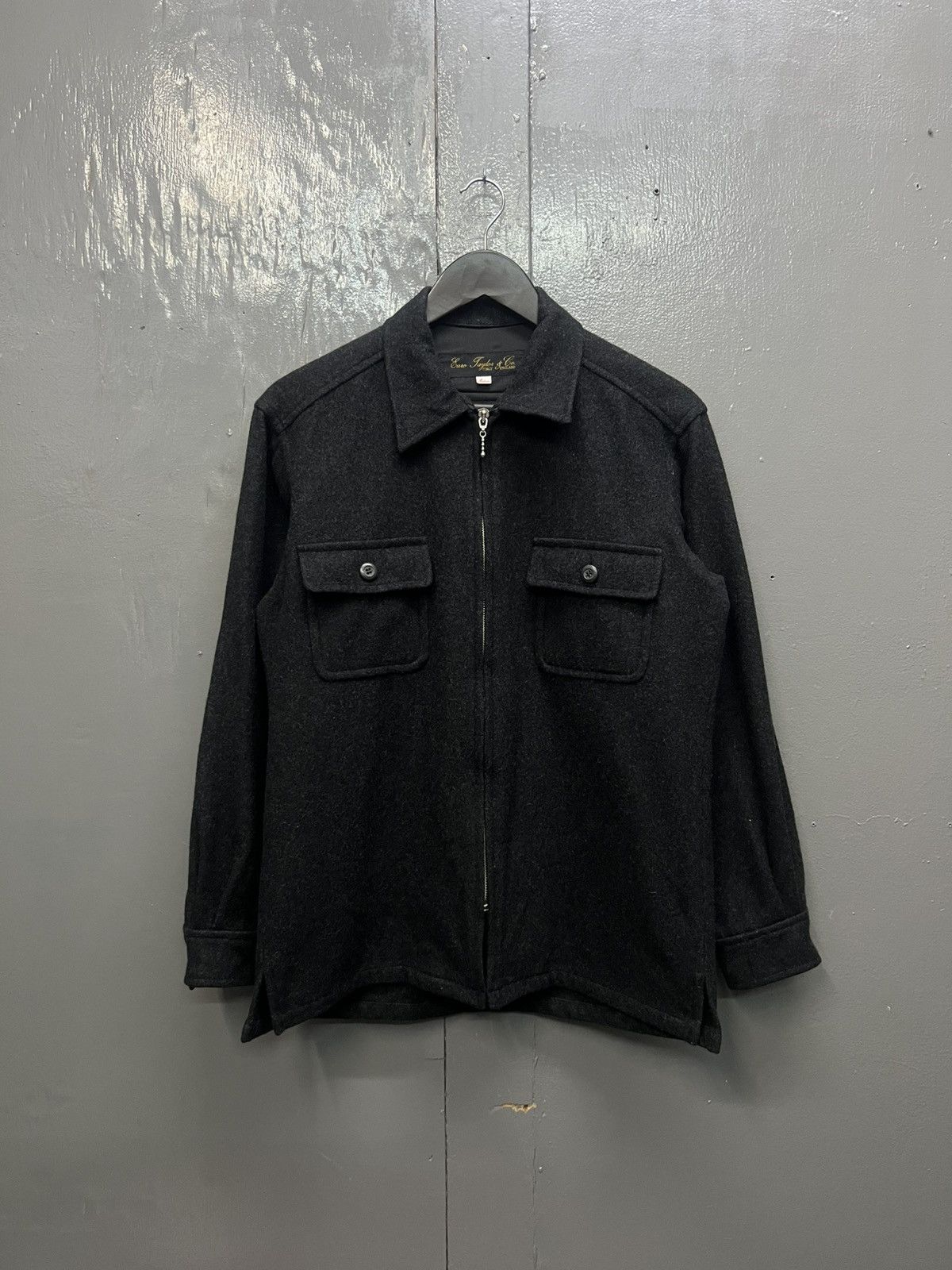 Japanese Brand Euro Taylor & Co Wool Zipper Jacket Size US M / EU 48-50 / 2 - 2 Thumbnail