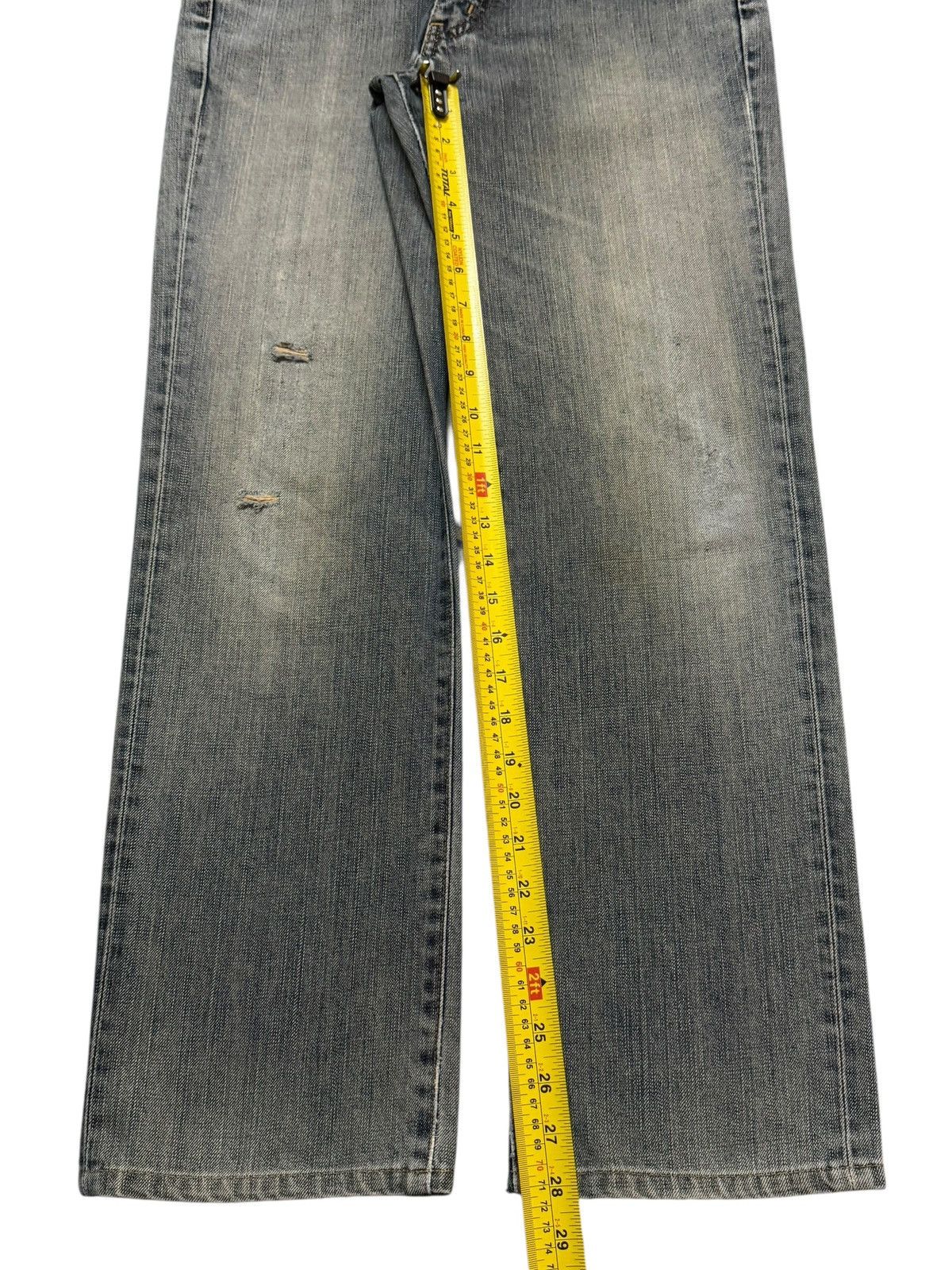 Edwin Vintage 90s Edwin 503zz Faded Wash Distress Straight Leg Size US 30 / EU 46 - 12 Thumbnail