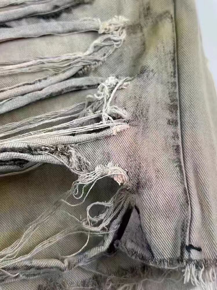 If Six Was Nine Vintage washed street hip-hop ripped denim shorts Size US 30 / EU 46 - 4 Thumbnail