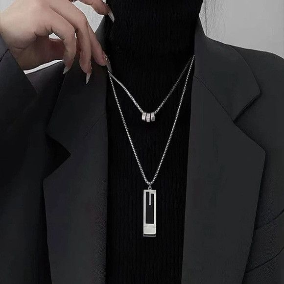 Other 2Pcs Set Women Stainless Steel Necklace Set Size ONE SIZE - 2 Thumbnail