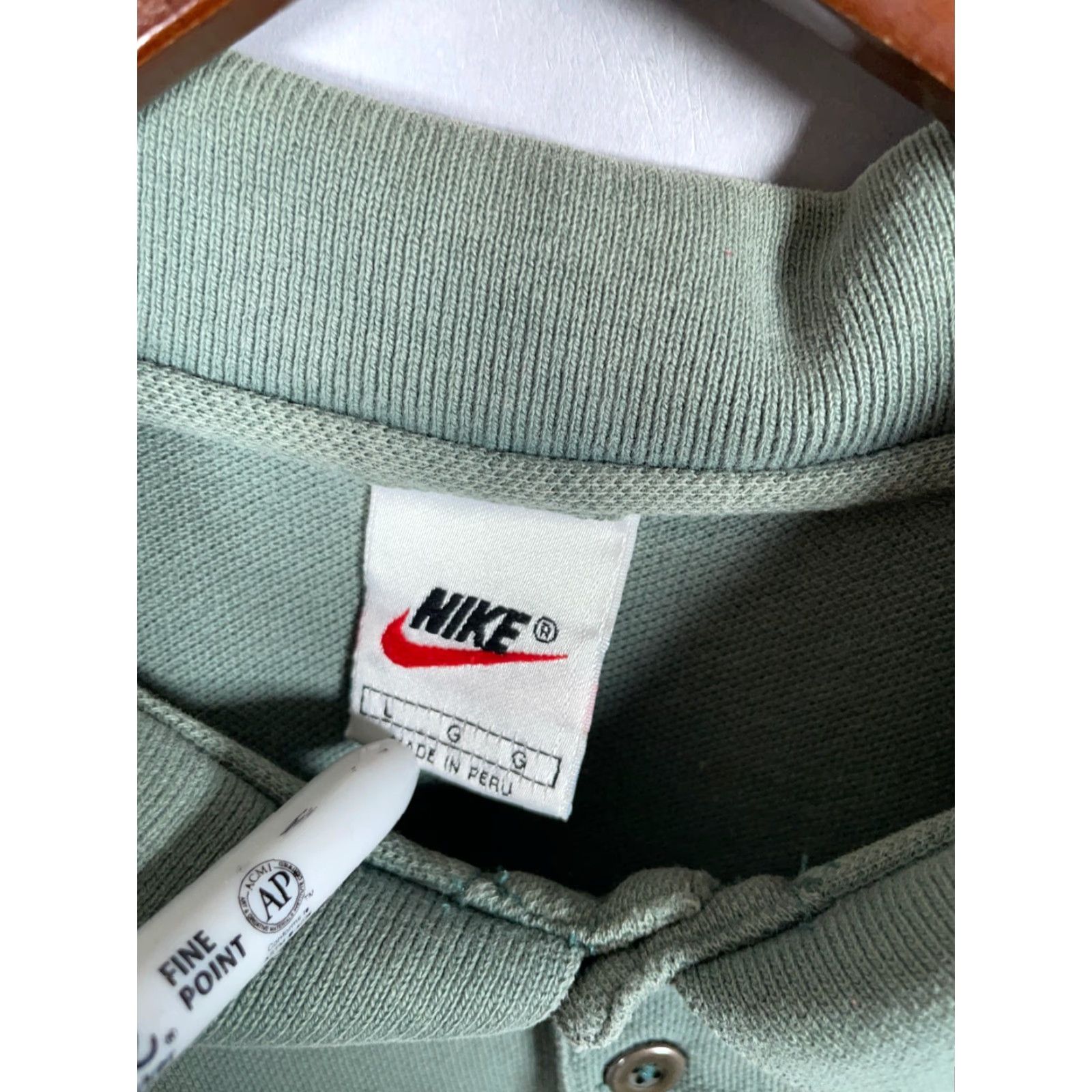 Nike VINTAGE Nike Polo Shirt Men Large Green 90s Retro Sports Pique Cotton Casual Size US L / EU 52-54 / 3 - 3 Thumbnail