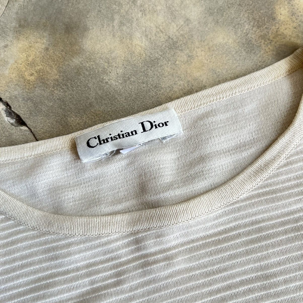 Christian Dior Monsieur Vintage 1990s Christian Dior Ribbed Boxy Shirt Size M / US 6-8 / IT 42-44 - 4 Thumbnail