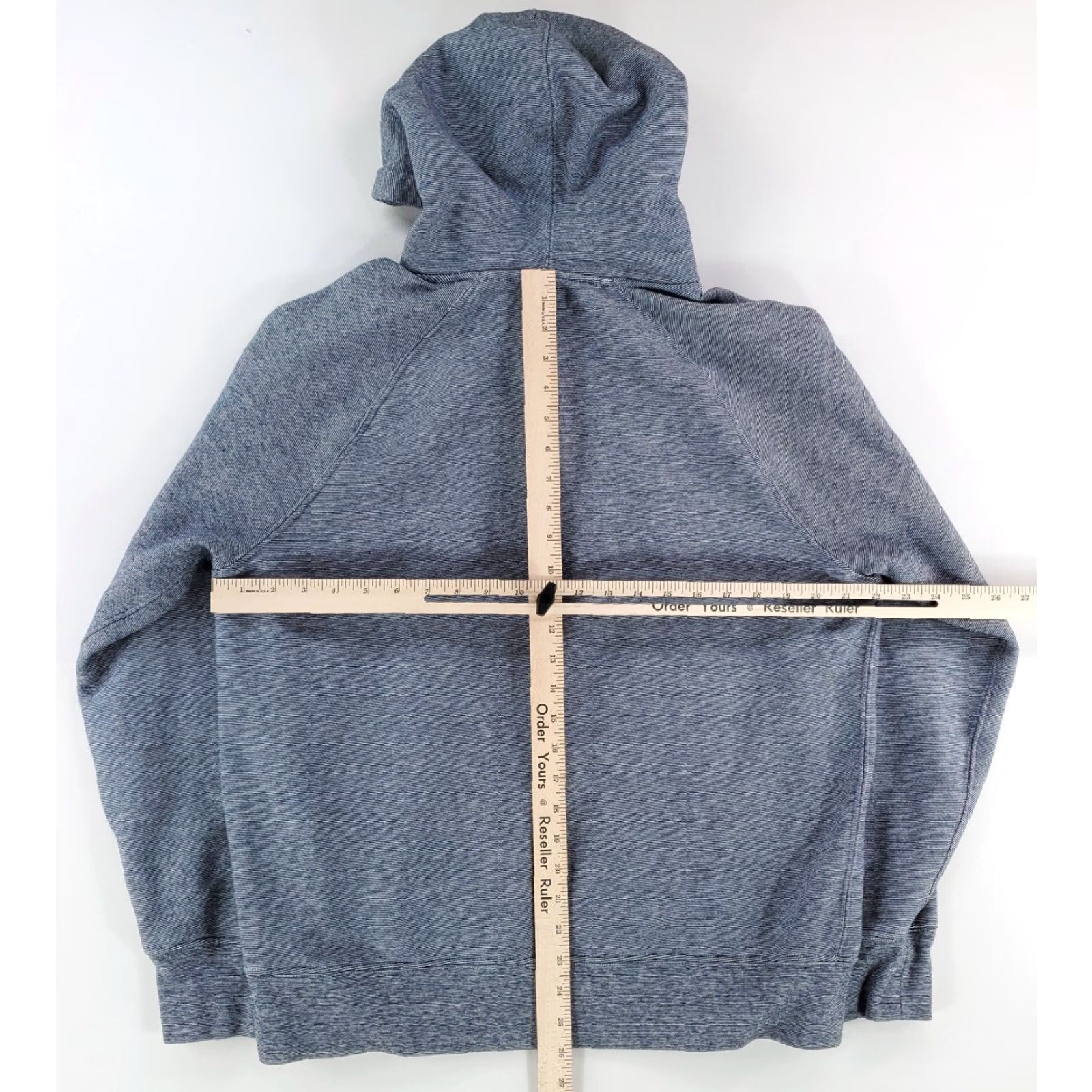 J.Crew VINTAGE J.CREW Hoodie Striped Fleece Blue White Kangaroo Drawstring Mens L Size US L / EU 52-54 / 3 - 4 Thumbnail