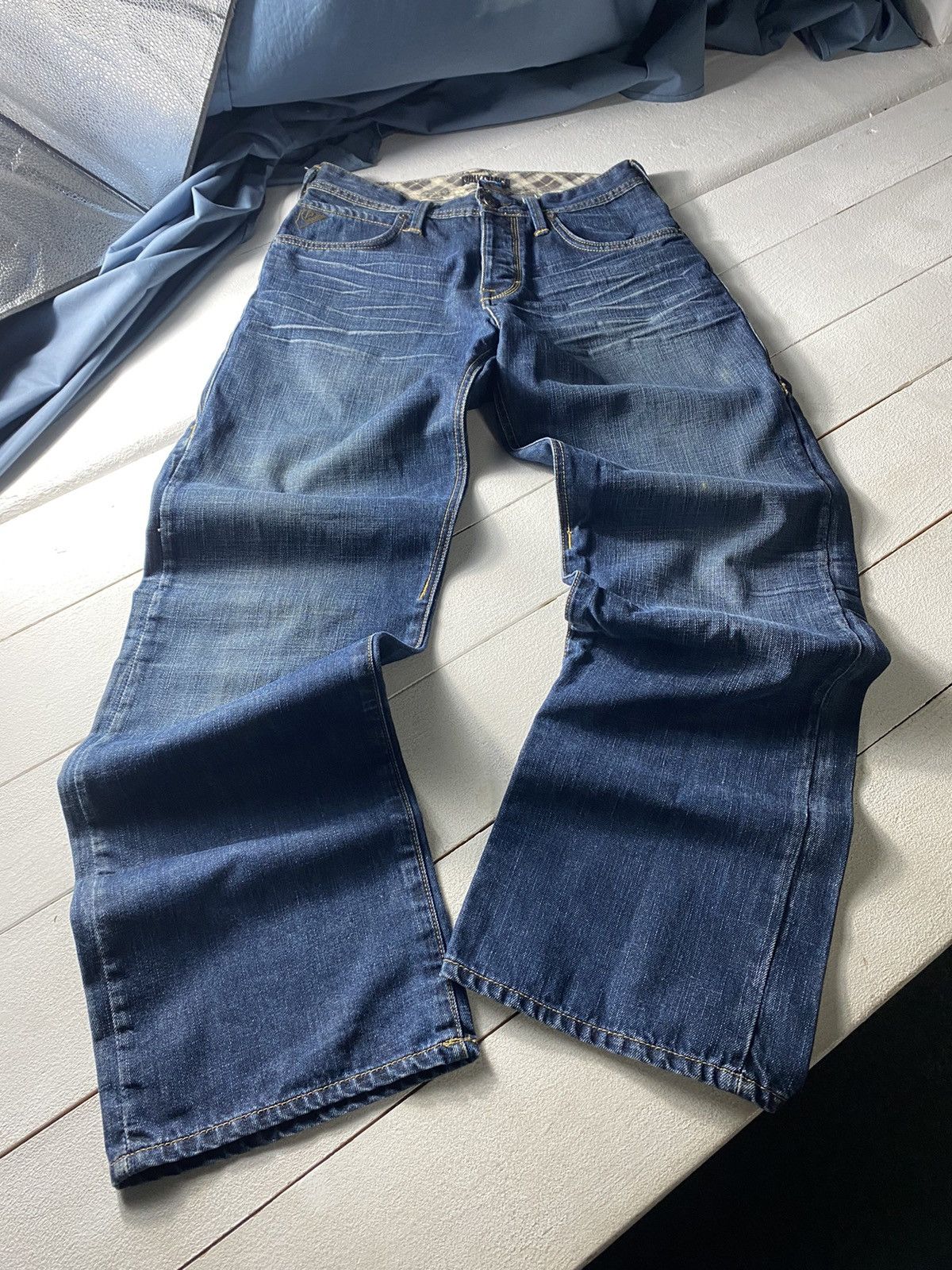 Billabong × Quiksilver × Rip Curl 💢90s Quicksilver Baggy Loose Fit Blue Denim Pants Mens Surf Size US 31 - 13 Thumbnail