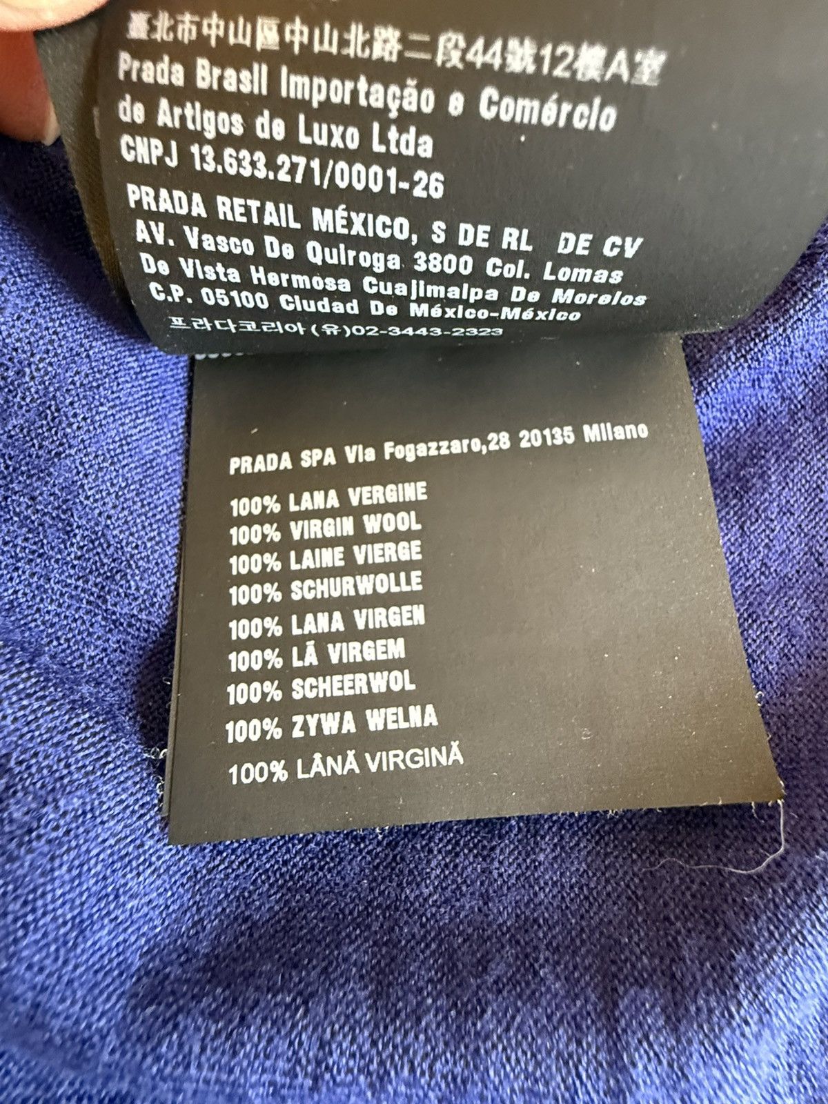 Prada Prada FW2018 Fine-Gauge Knit Crewneck Sweater in Cobalt Blue Size M / US 6-8 / IT 42-44 - 6 Thumbnail