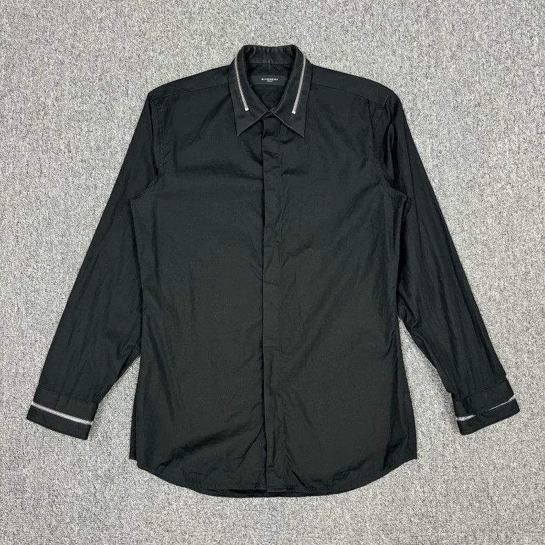 Givenchy Givenchy Size38 Black Zippered Long-sleeved Shirt, Size 38, Size US M / EU 48-50 / 2 - 1 Thumbnail