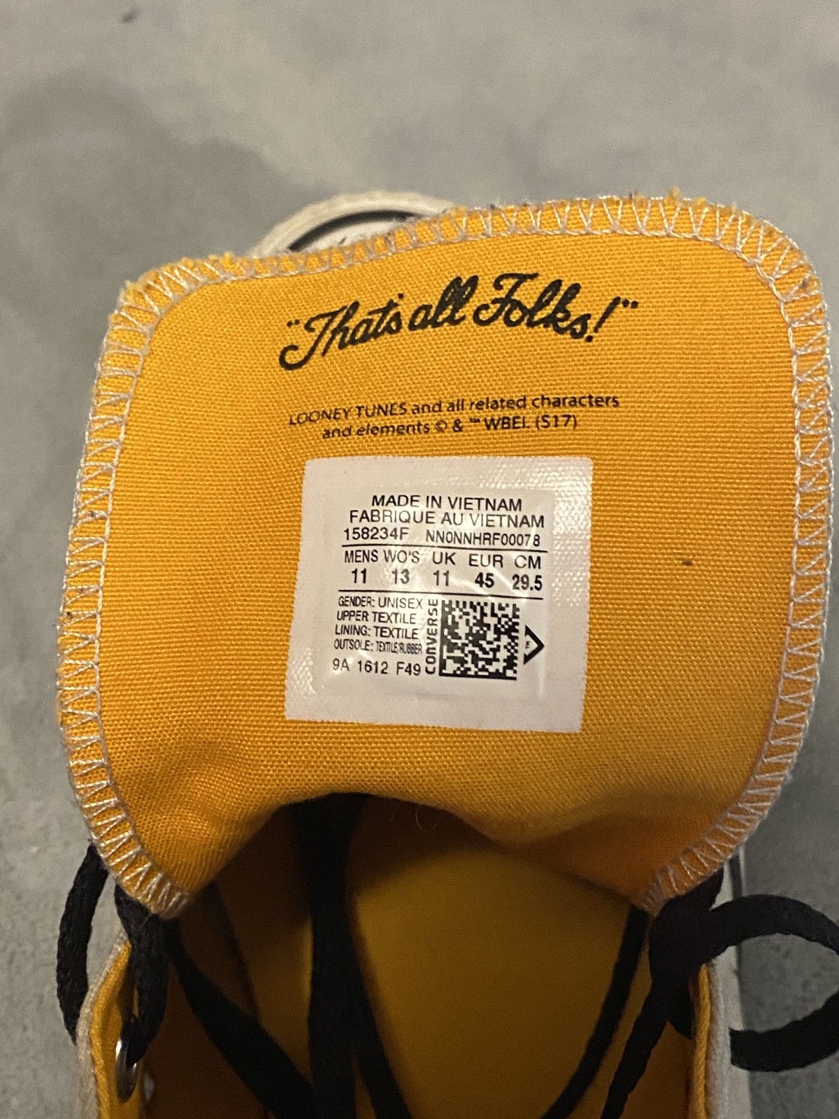Converse *RARE* Looney Tunes x Chuck Taylor All Star Hi 'Bugs Bunny' Size US 11 / EU 44 - 5 Thumbnail