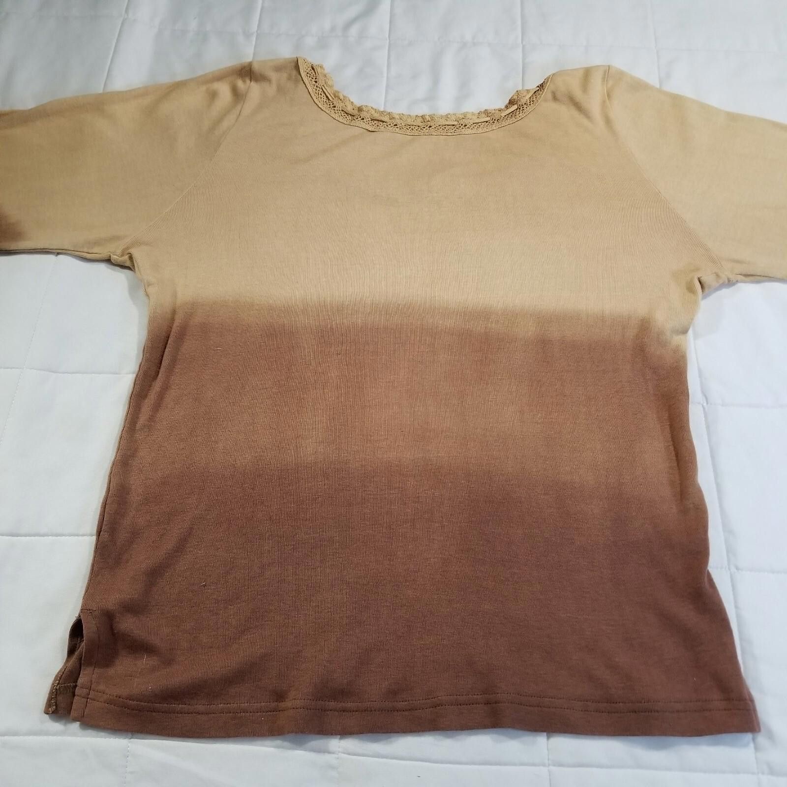 the POOL aoyama Phool Small Long Sleeve Gradient Beige to Pink Top Size S / US 4 / IT 40 - 2 Thumbnail
