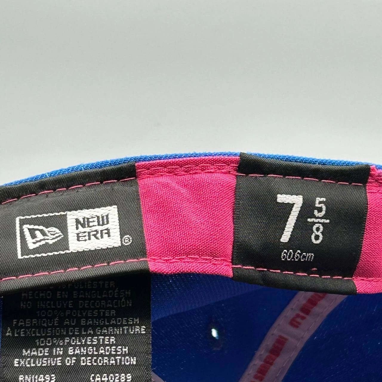 New Era Brooklyn Dodgers Hat Men 7 5/8 Blue Pink MLB Fitted Cap Size ONE SIZE - 3 Thumbnail