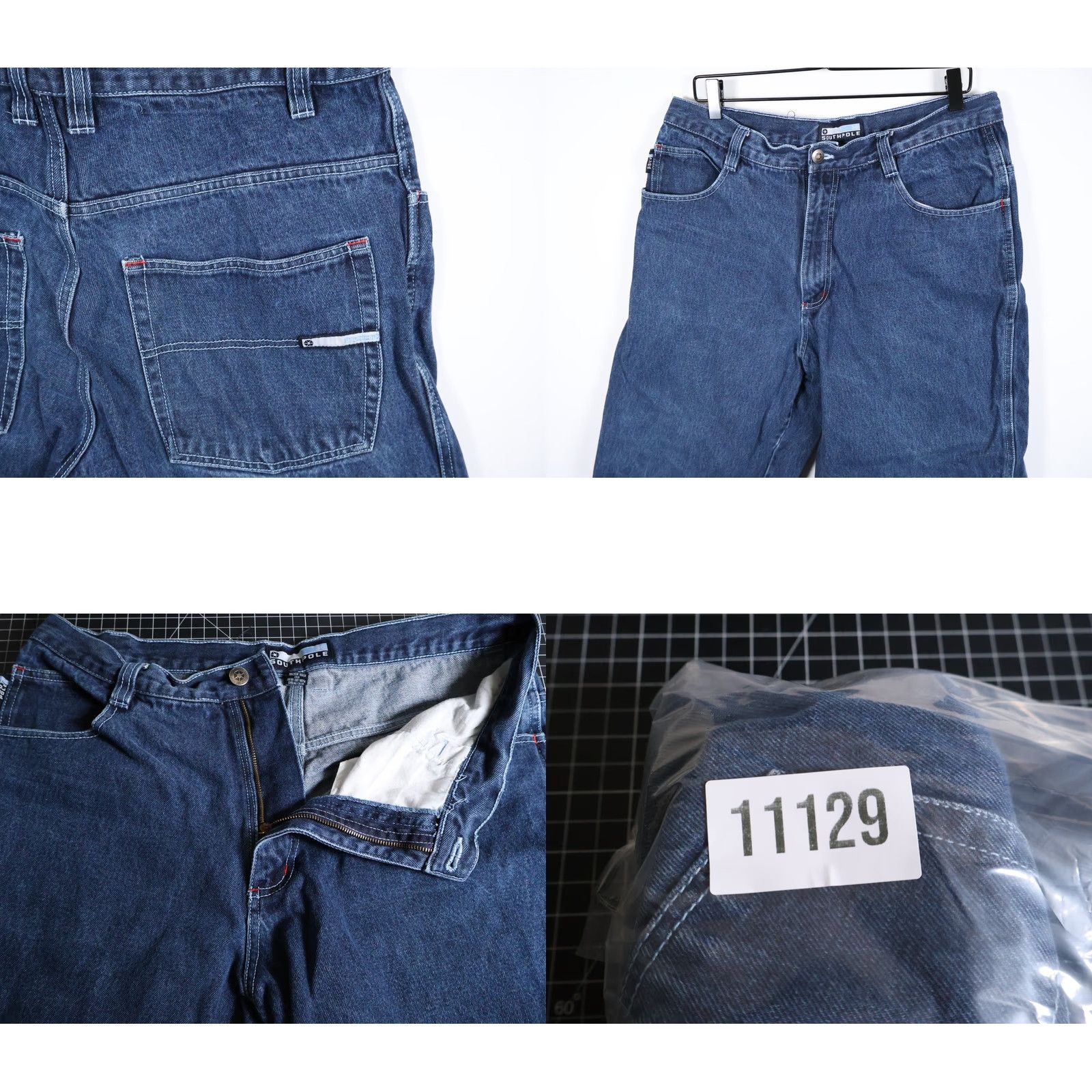 Southpole Southpole Denim Bermuda Shorts Men's 34 x 13 Blue Cotton Zip Fly Baggy Fit 90s Retro VTG (36 Tag) Size US 34 / EU 50 - 9 Thumbnail