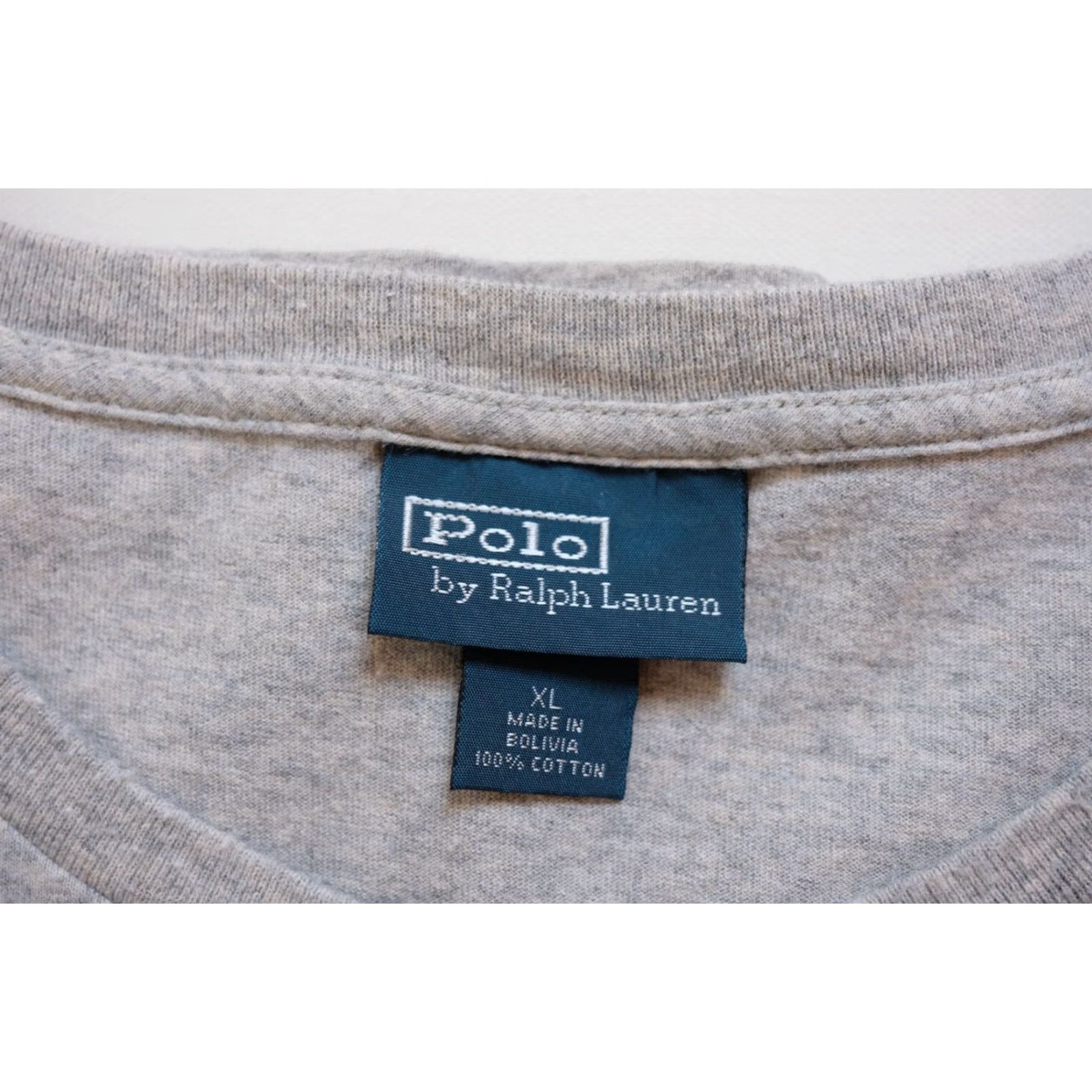 Ralph Lauren VINTAGE RALPH LAUREN POLO T SHIRT Gray XL 90s SINGLE STITCH CREW NECK Cotton Mens Gray Size US XL / EU 56 / 4 - 8 Thumbnail