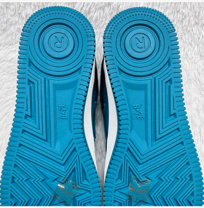 Bape A Bathing Ape Bapesta Low Teal Suede Sneakers Size US 9 / EU 42 - 7 Thumbnail