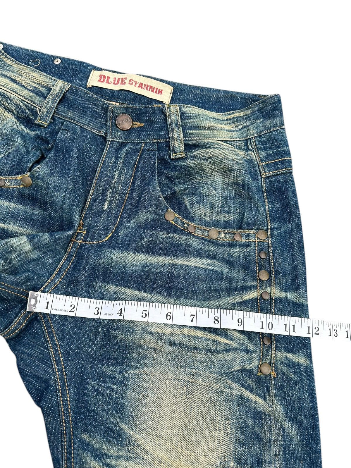 Kapital Vintage Blue Starnik Punk Bondage Faded Denim Jeans Size US 32 / EU 48 - 19 Thumbnail