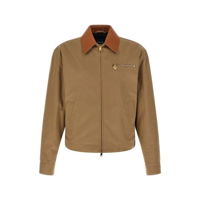 VERSACE Beige Canvas Jacket New )