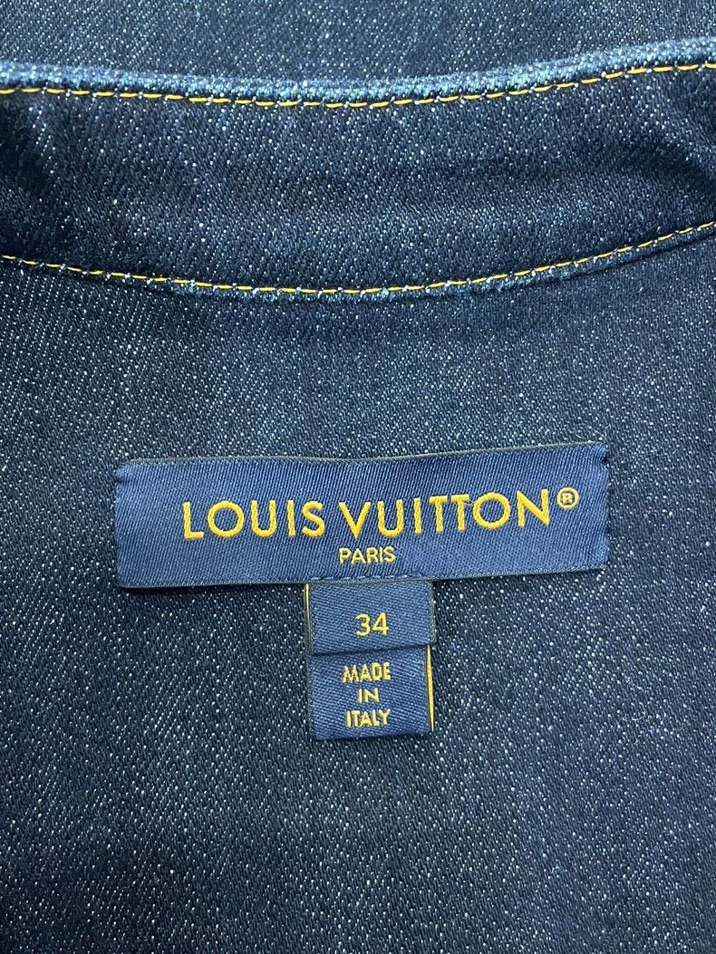 Louis Vuitton Louis Vuitton Leather blue denim jacket Size XXS / US 00 / IT 34 - 4 Thumbnail