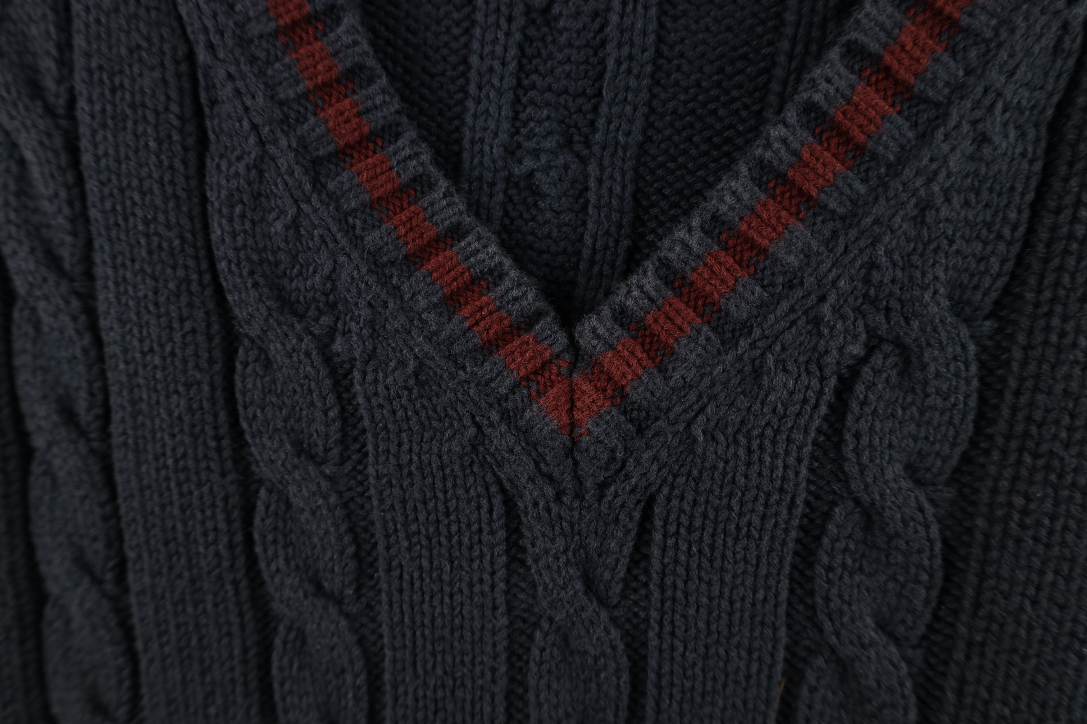 Gap Vintage 90s Gap Chunky Cable Knit Sweater Vest Navy Blue Size US XL / EU 56 / 4 - 5 Thumbnail