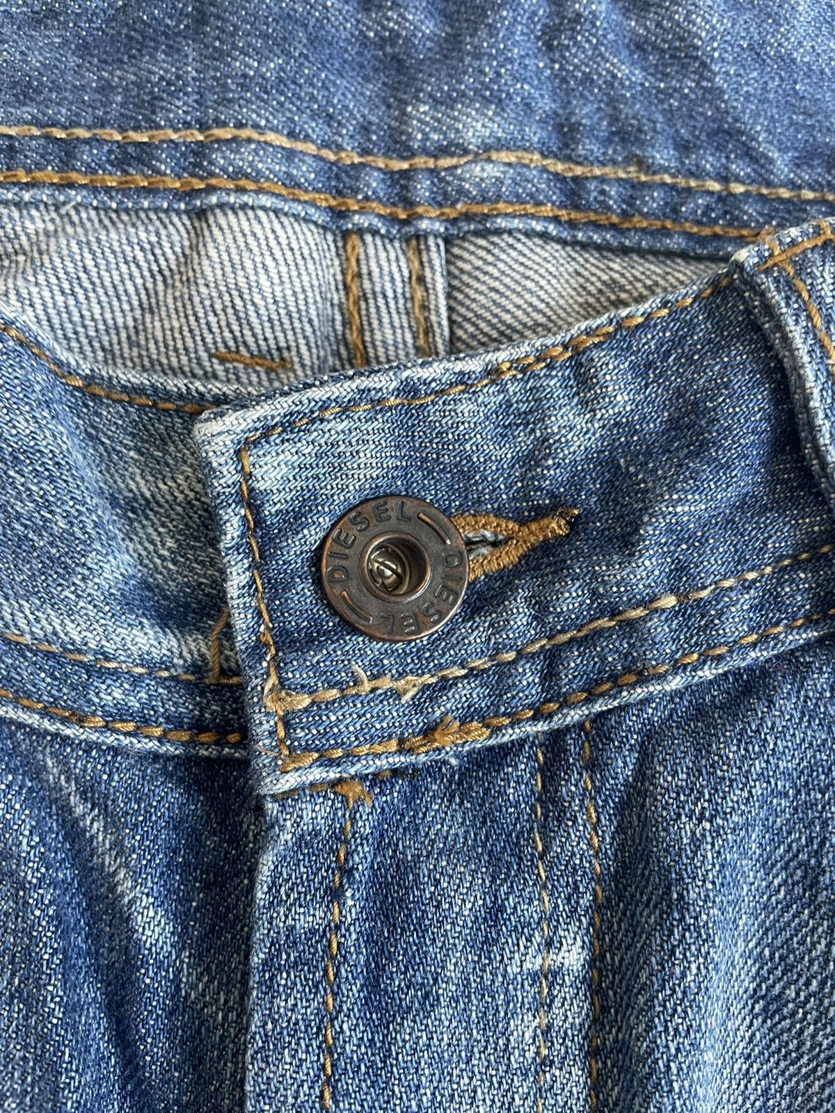 Diesel Black Gold Vintage Y2K Diesel Thrashed Flare Denim Pants Size US 31 - 7 Thumbnail