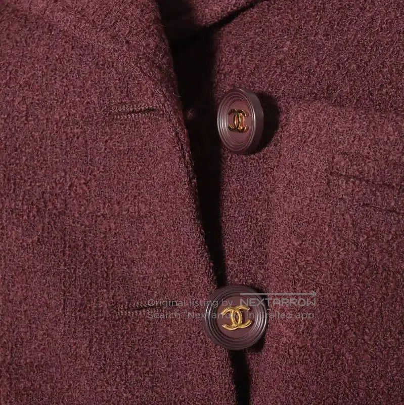 Chanel Chanel Burgundy Cotton Blend Women's Cardigan . Size M / US 6-8 / IT 42-44 - 3 Thumbnail
