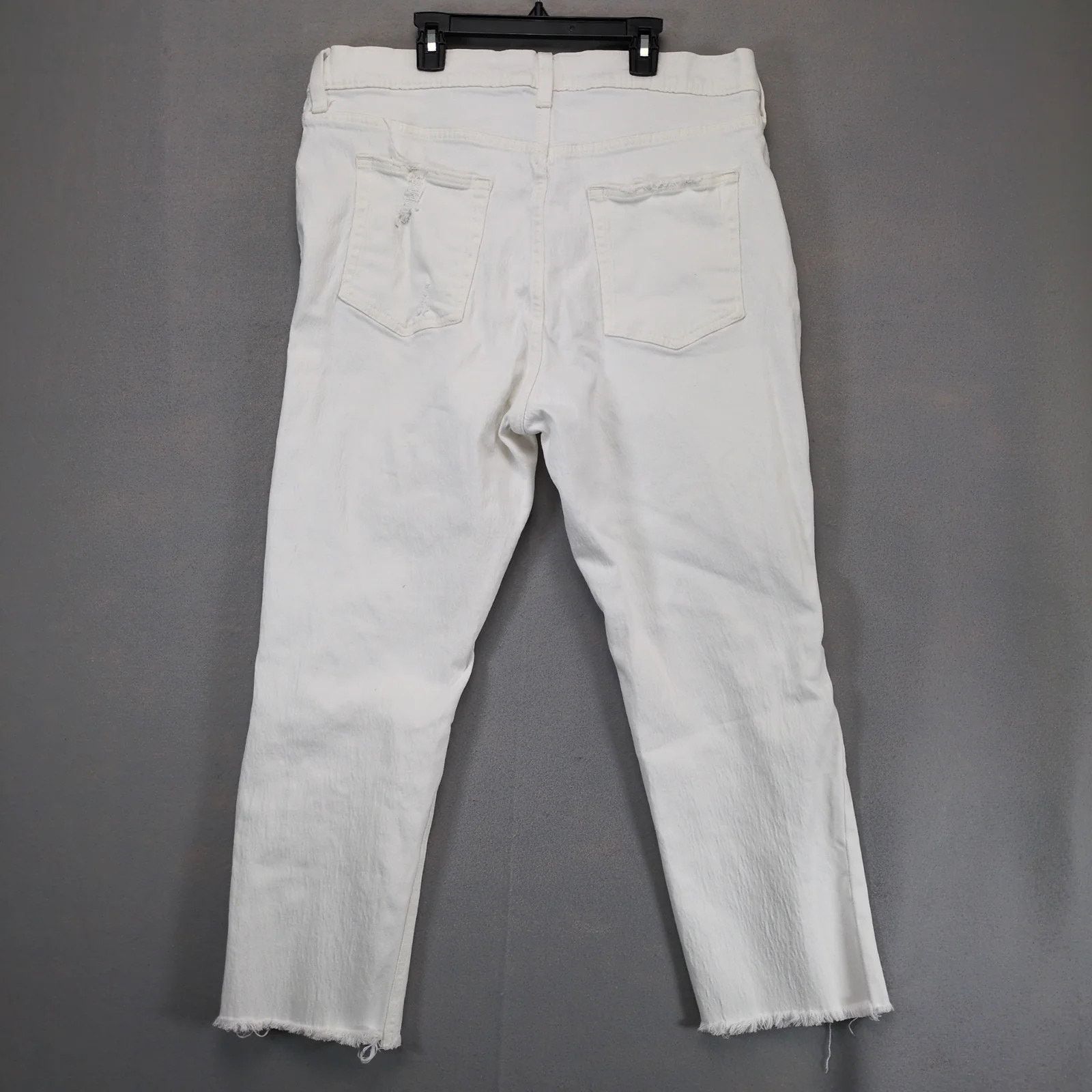 Gap Gap Cheeky Straight High Rise White Jeans Womens 18R Stretch Size 40" / US 18 - 2 Thumbnail