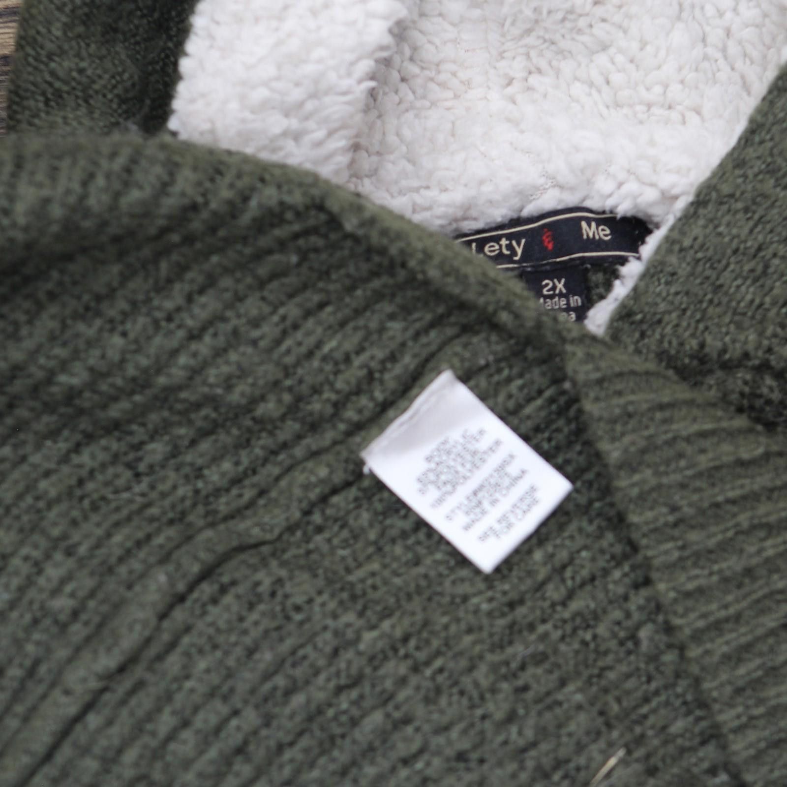 Other Lety & Me Plus Size Sherpa Pullover Sweater Hooded Green 2x Size XXL / US 16-18 / IT 52-54 - 4 Thumbnail
