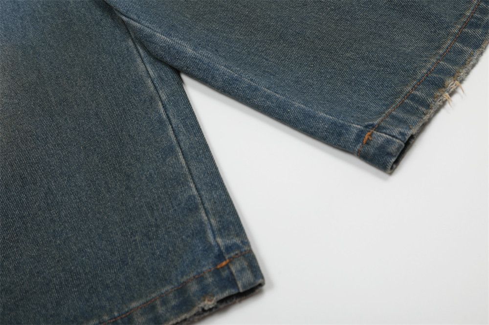 Japanese Brand × Vintage Men's street loose straight washed distressed denim shorts Size US 32 / EU 48 - 5 Thumbnail