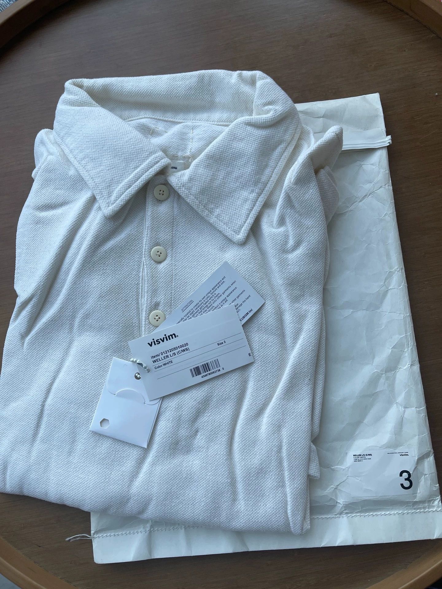 Visvim VISVIM WELLER L/S (C/WS) Long sleeved solid color POLO shirt T-shirt Size US L / EU 52-54 / 3 - 1 Thumbnail