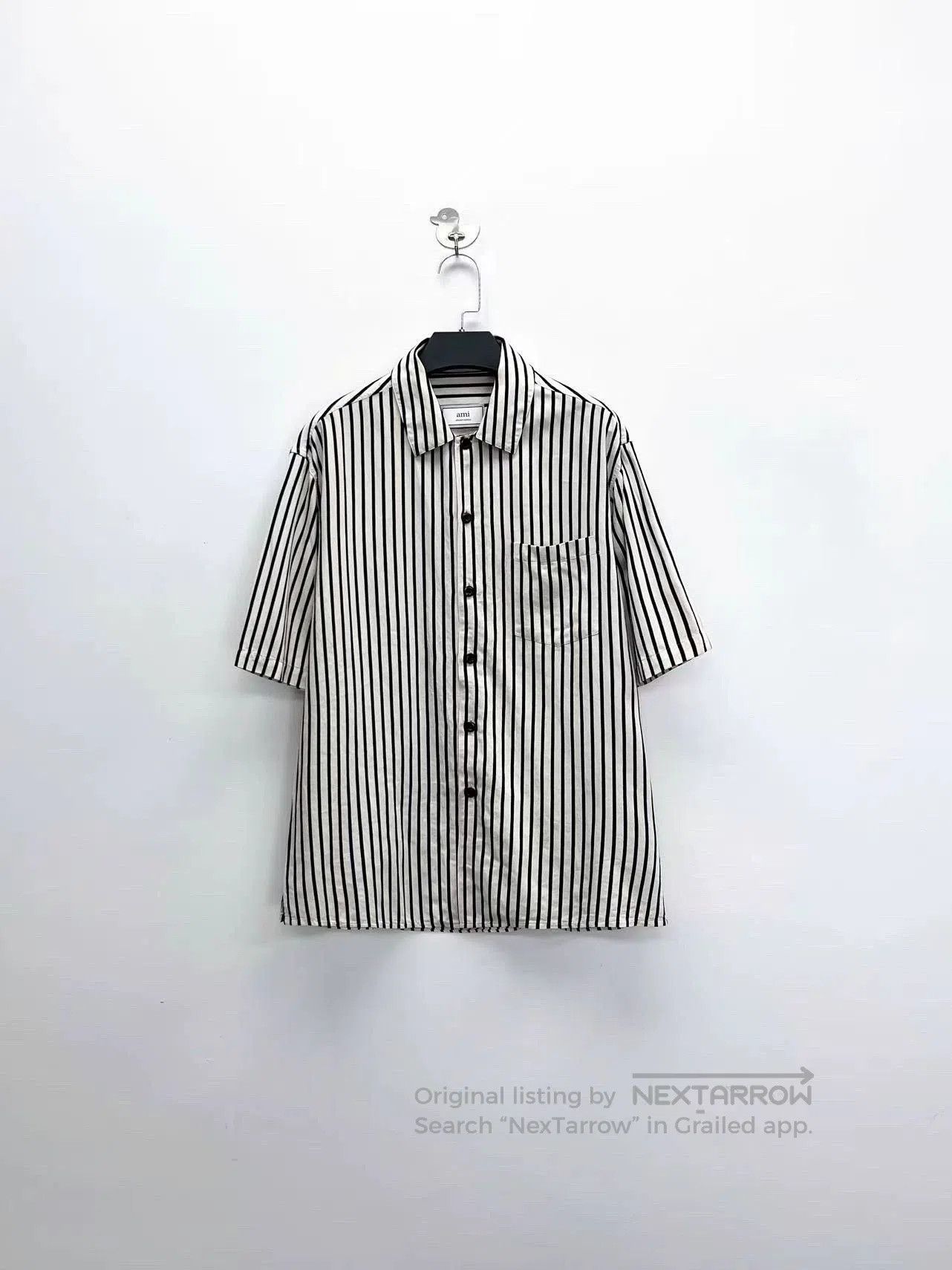 AMI black and white striped short sleeve shirt. Size US M / EU 48-50 / 2 - 1 Thumbnail