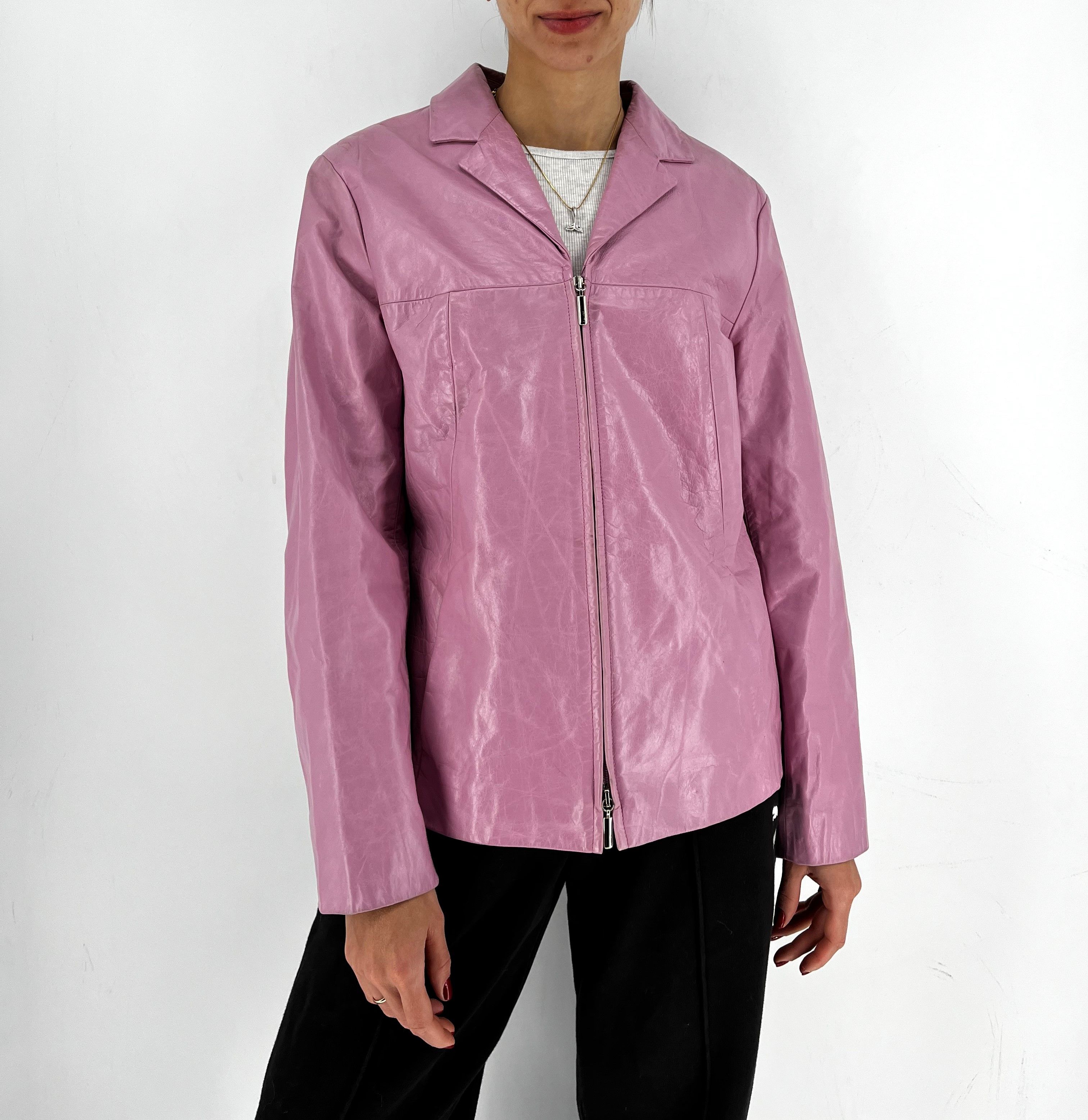 Laurel Leather biker jacket Laurel Pink size 38FR in Leather Size XS / US 0-2 / IT 36-38 - 5 Thumbnail