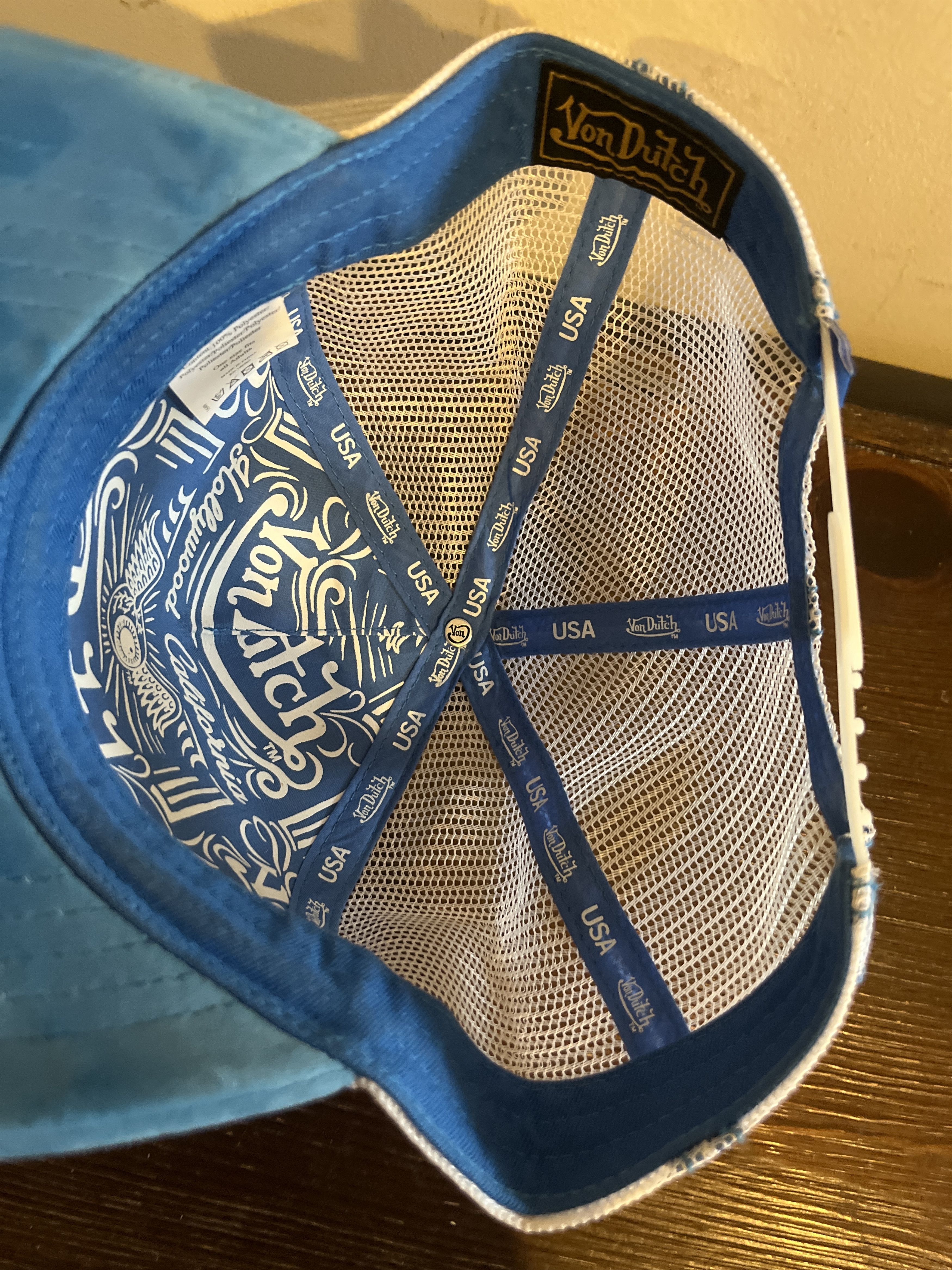 Von Dutch Blue Crush Velvet Trucker Hat Size ONE SIZE - 3 Thumbnail
