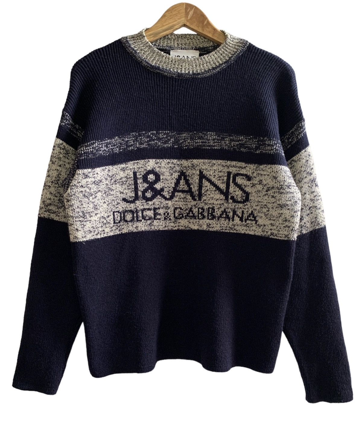 Vintage 90's Dolce Gabbana spell out virgin wool knitwear