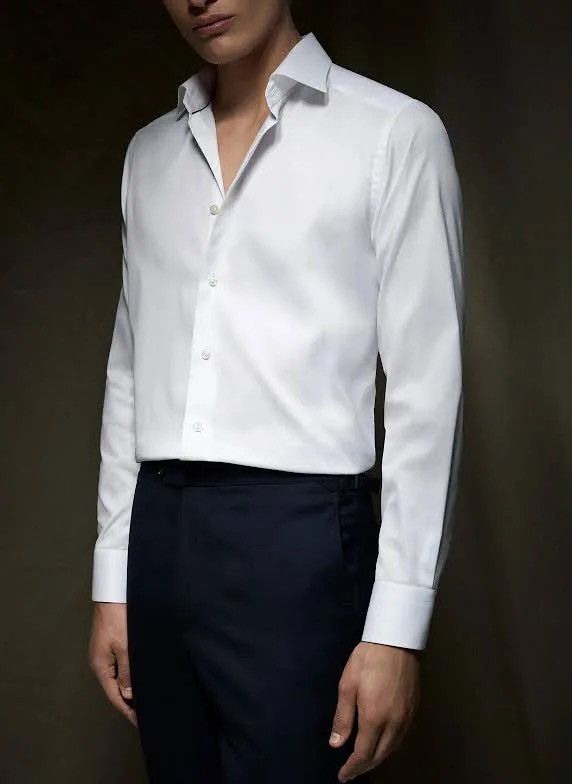 Eton Eton Signature Twill White Dress Shirt- Slim Fit Size US S / EU 44-46 / 1 - 7 Thumbnail
