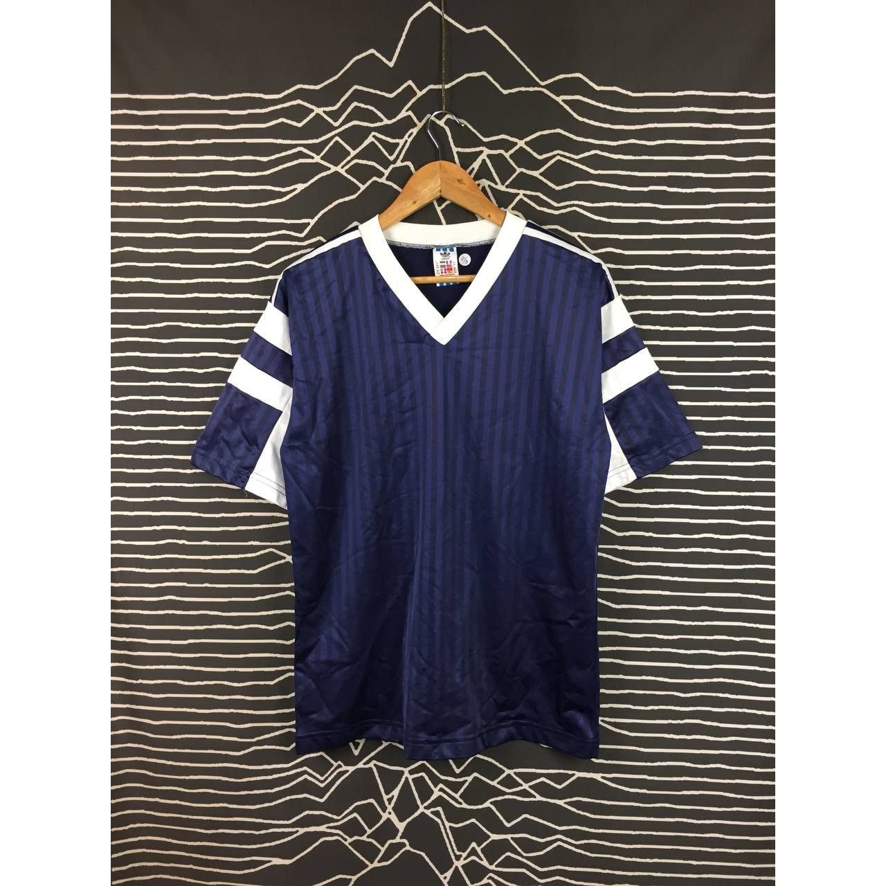 Adidas × Vintage Vtg 90s Adidas V-Neck Made In Usa Jersey Size US L / EU 52-54 / 3 - 2 Thumbnail