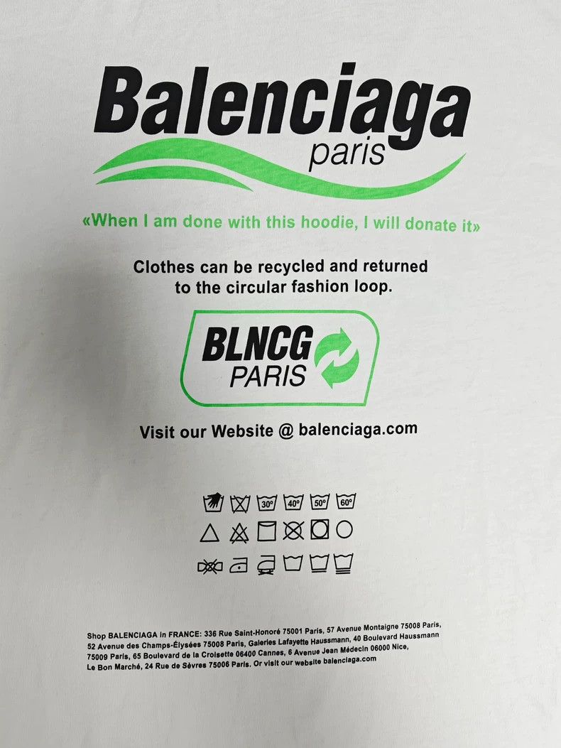 Balenciaga Balenciaga 22ss eco-friendly cola wave long-sleeved hoodie Size US S / EU 44-46 / 1 - 4 Thumbnail