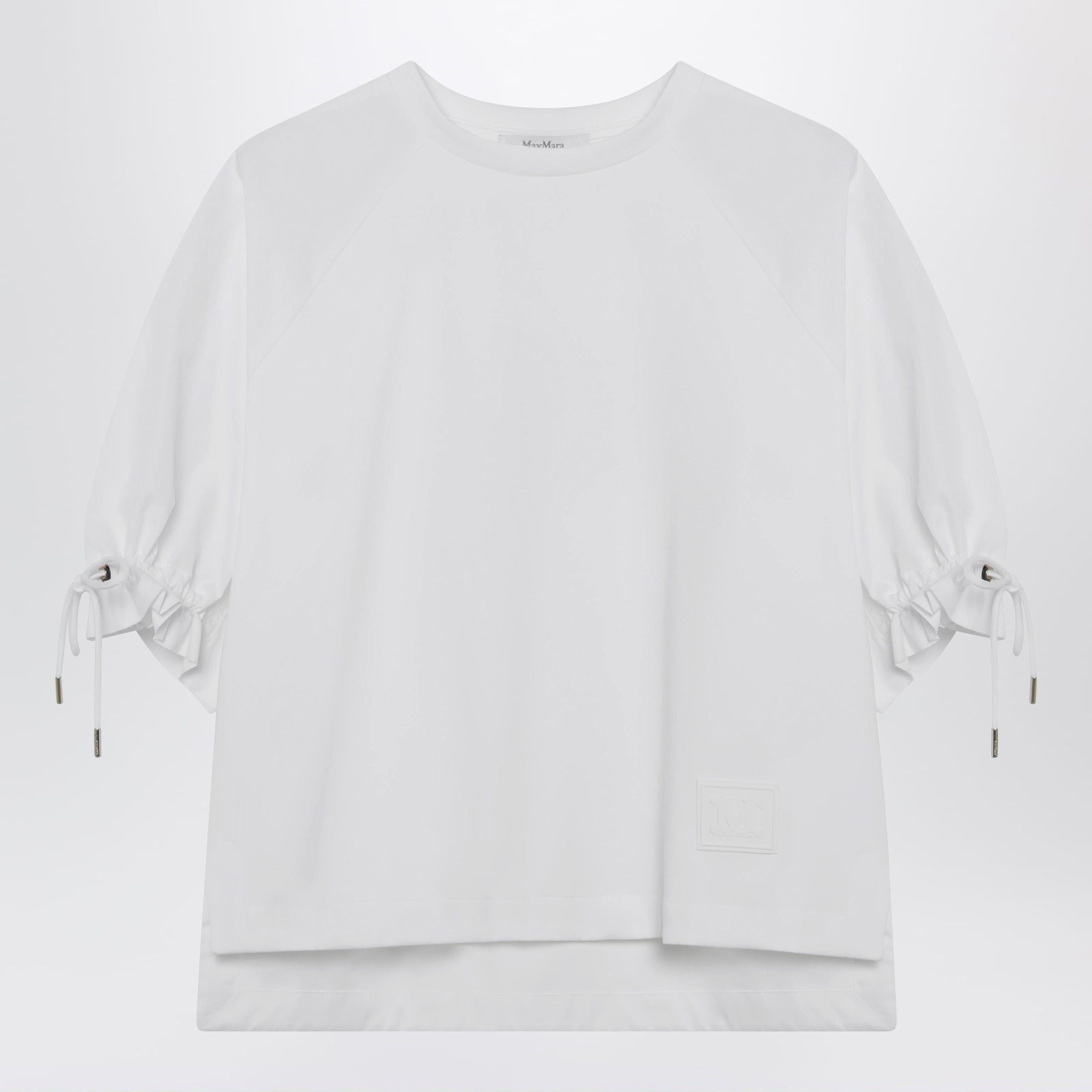 Max Mara Max Mara Optical White Cotton-Blend Jersey Top Size M / US 6-8 / IT 42-44 - 1 Thumbnail