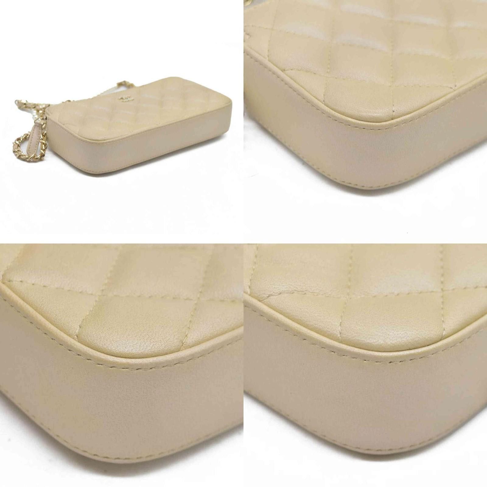 Chanel Chanel Canvas Small Rectangular Leather Chain Clutch Beige Size ONE SIZE - 3 Thumbnail