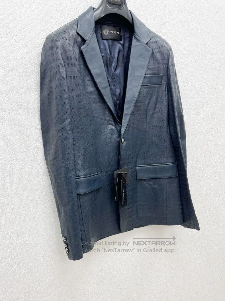 Versace Versace Leather jacket blazer Size 48S - 3 Thumbnail