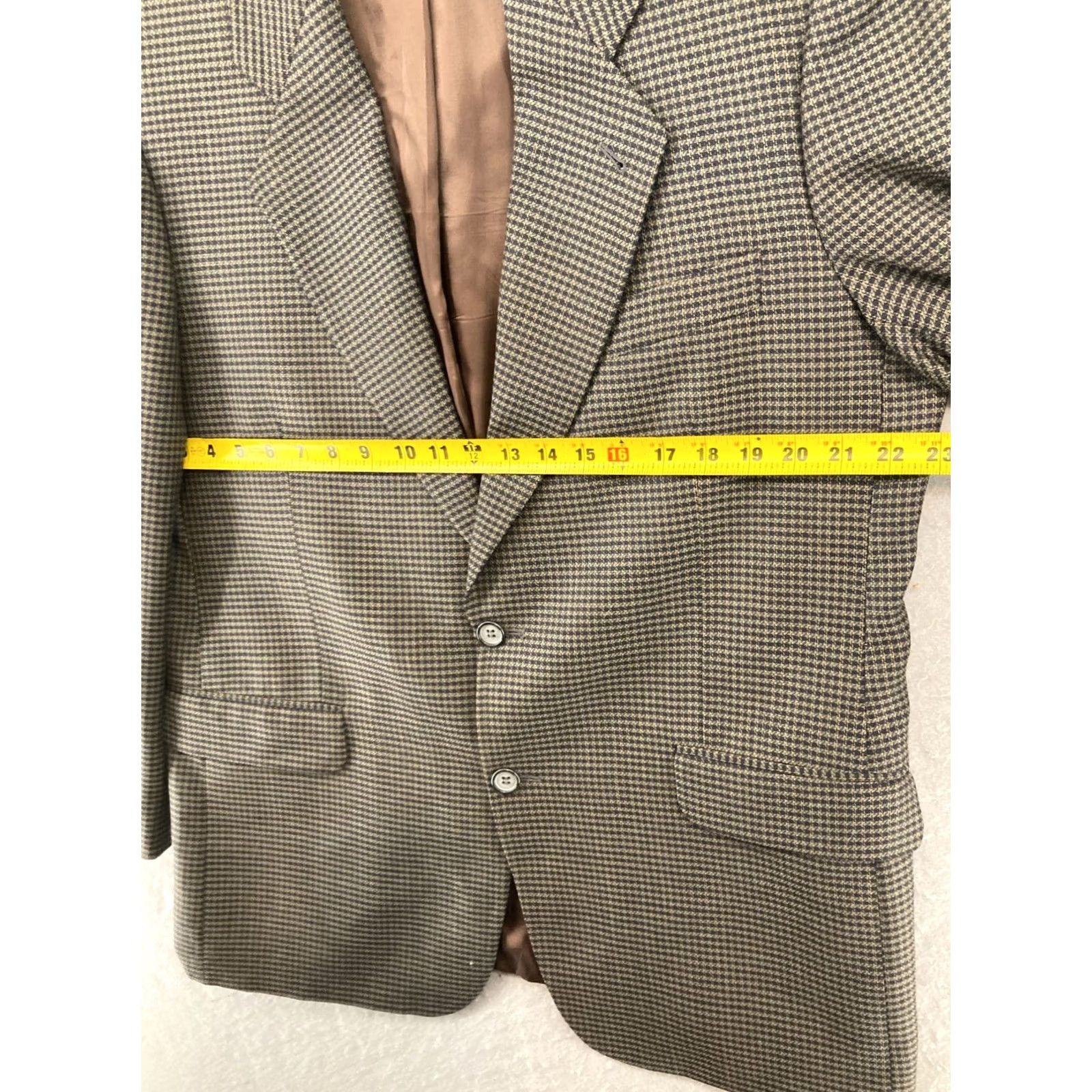 Vintage VINTAGE Roberto Villini Blazer Mens 42 Houndstooth Check 2 Piece Italian Wool Jacket Notch Lapel Two-Button Mens Black? Size 42R - 2 Thumbnail