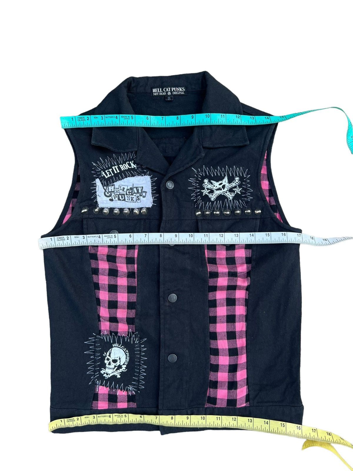 Vintage Vintage Japan Hell Cat Punks Not Dead Spike Vest Denim Size US XS / EU 42 / 0 - 3 Thumbnail