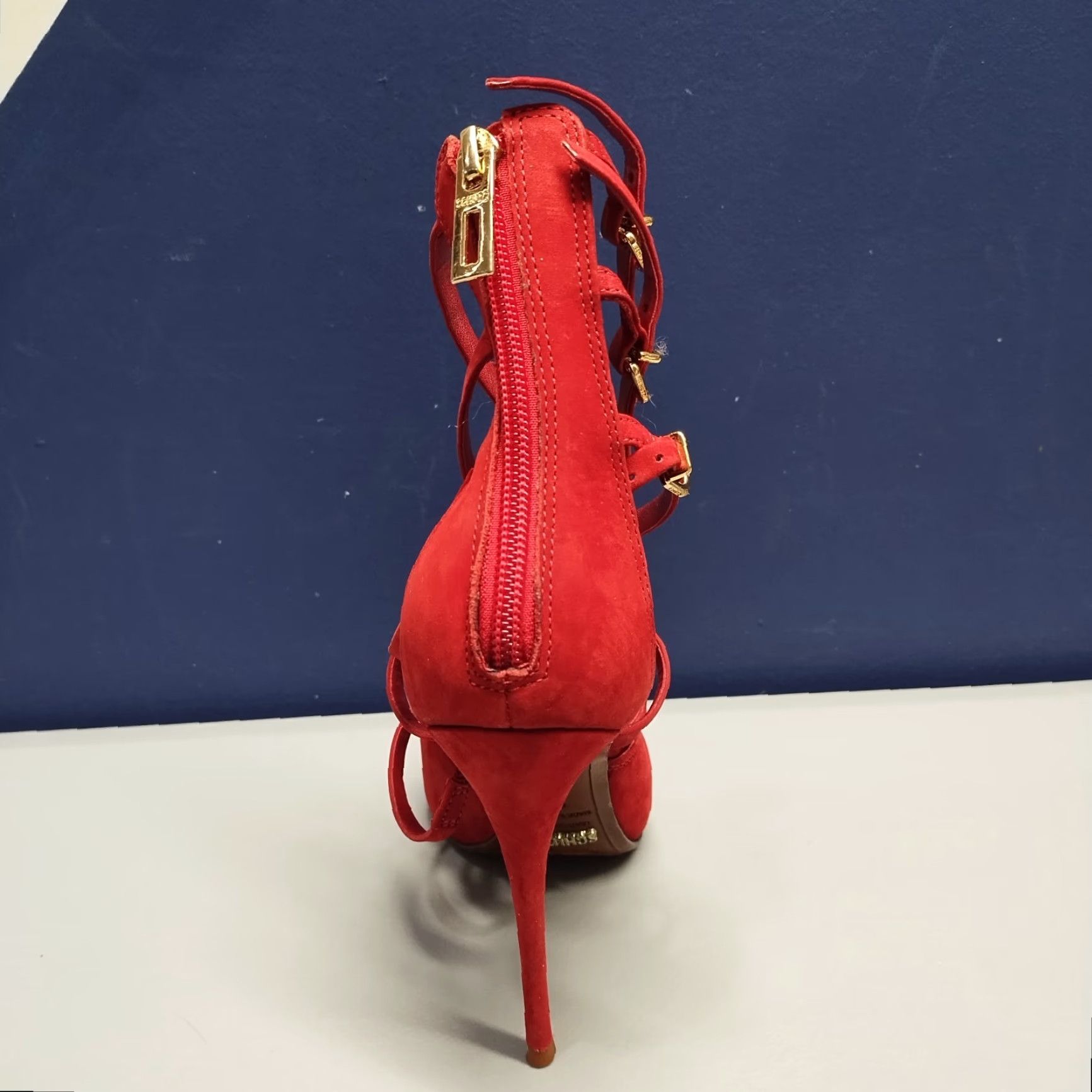 SCHUTZ Schutz Paluda Caged Stiletto Strappy Heels Women Size 6 Red Pointed Toe Back Zip Womens Size 6 Schutz Paluda Stiletto Heels Red Size US 6 / IT 36 - 3 Thumbnail