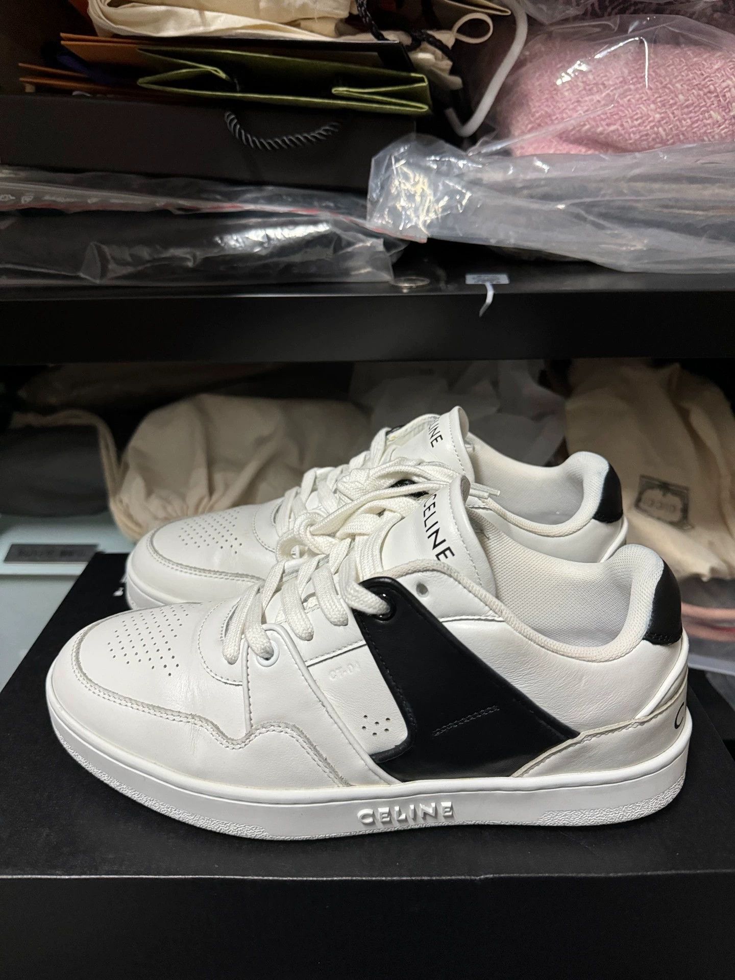 Celine Celine CT04 Leather Sneaker Panda White Black Size US 7.5 / IT 37.5 - 1 Thumbnail