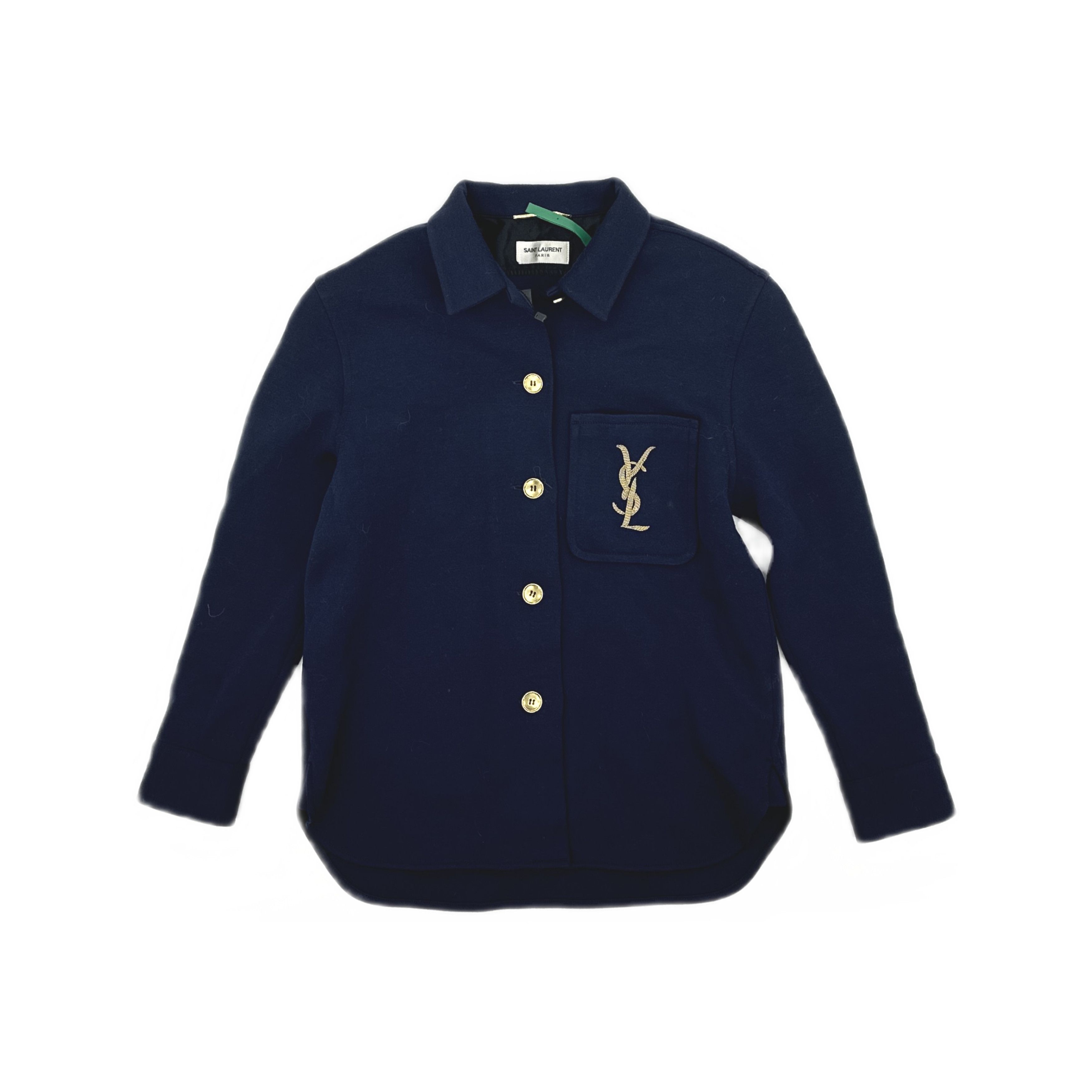 Saint Laurent Paris Saint Laurent Monogram Embroidered Wool Shirt Size 36 Size XS / US 0-2 / IT 36-38 - 1 Thumbnail