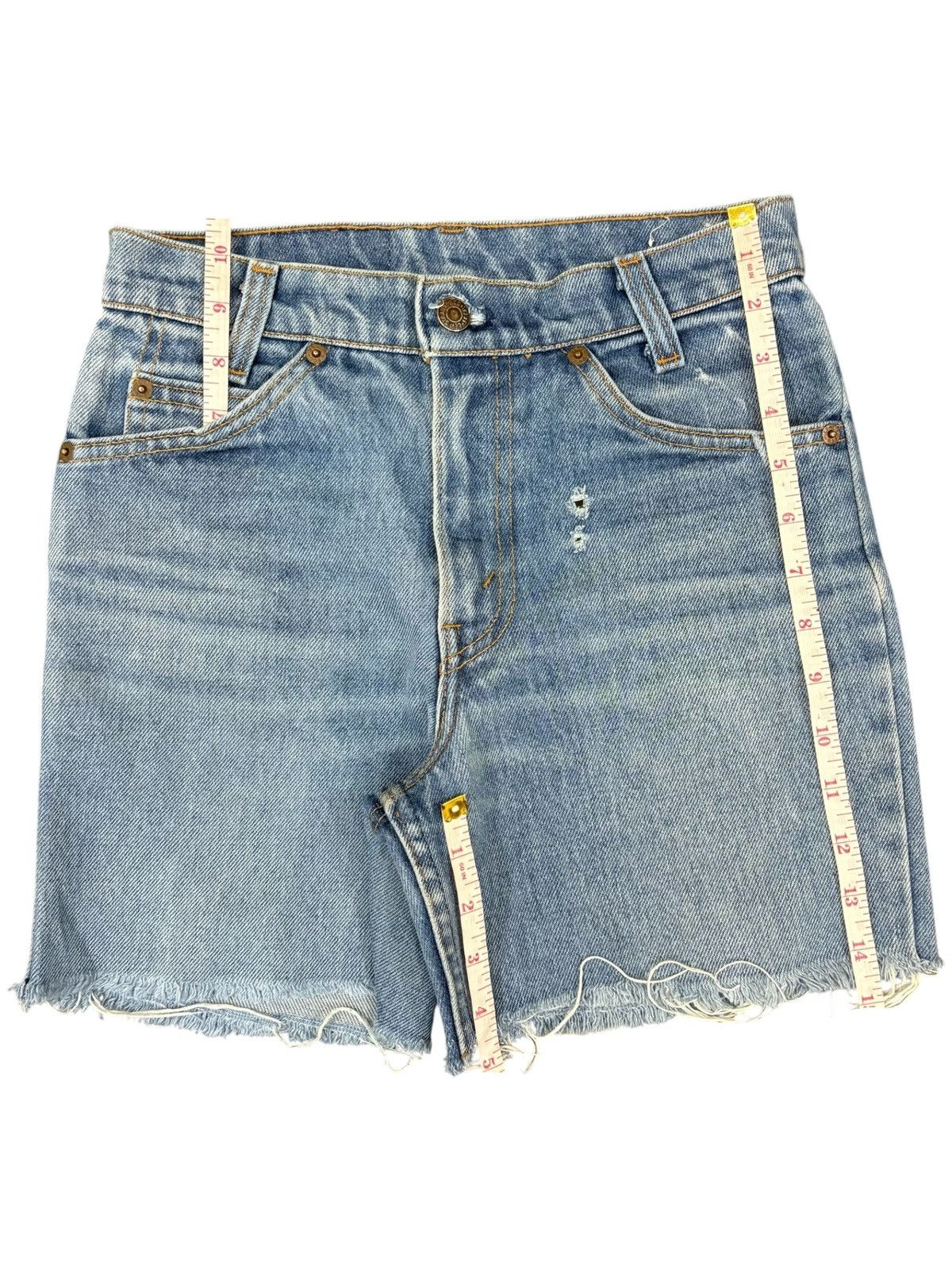 Levi's Vintage 70s Levis 718 Student Orange Tab Shorts Jeans Size US 26 / EU 42 - 10 Thumbnail