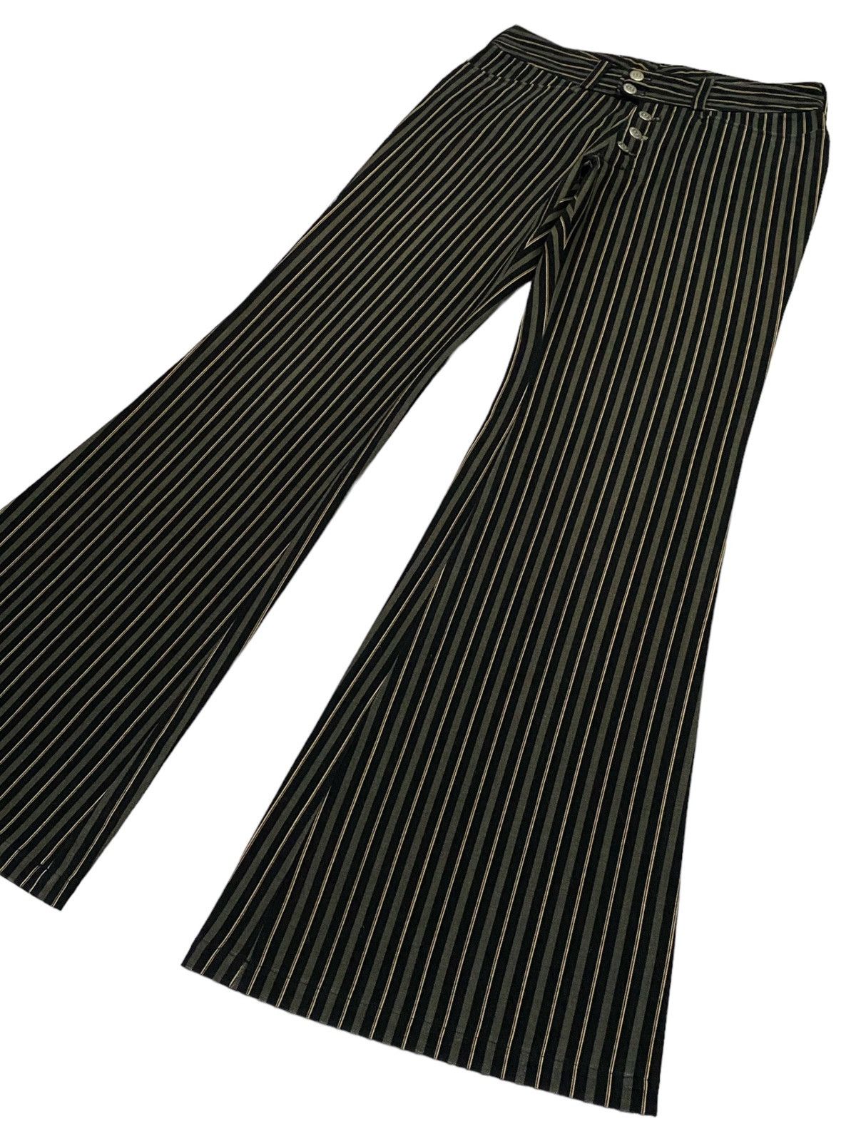 Tornado Mart Tornado Mart Flared Striped Cotton Pants Size 29" - 18 Thumbnail