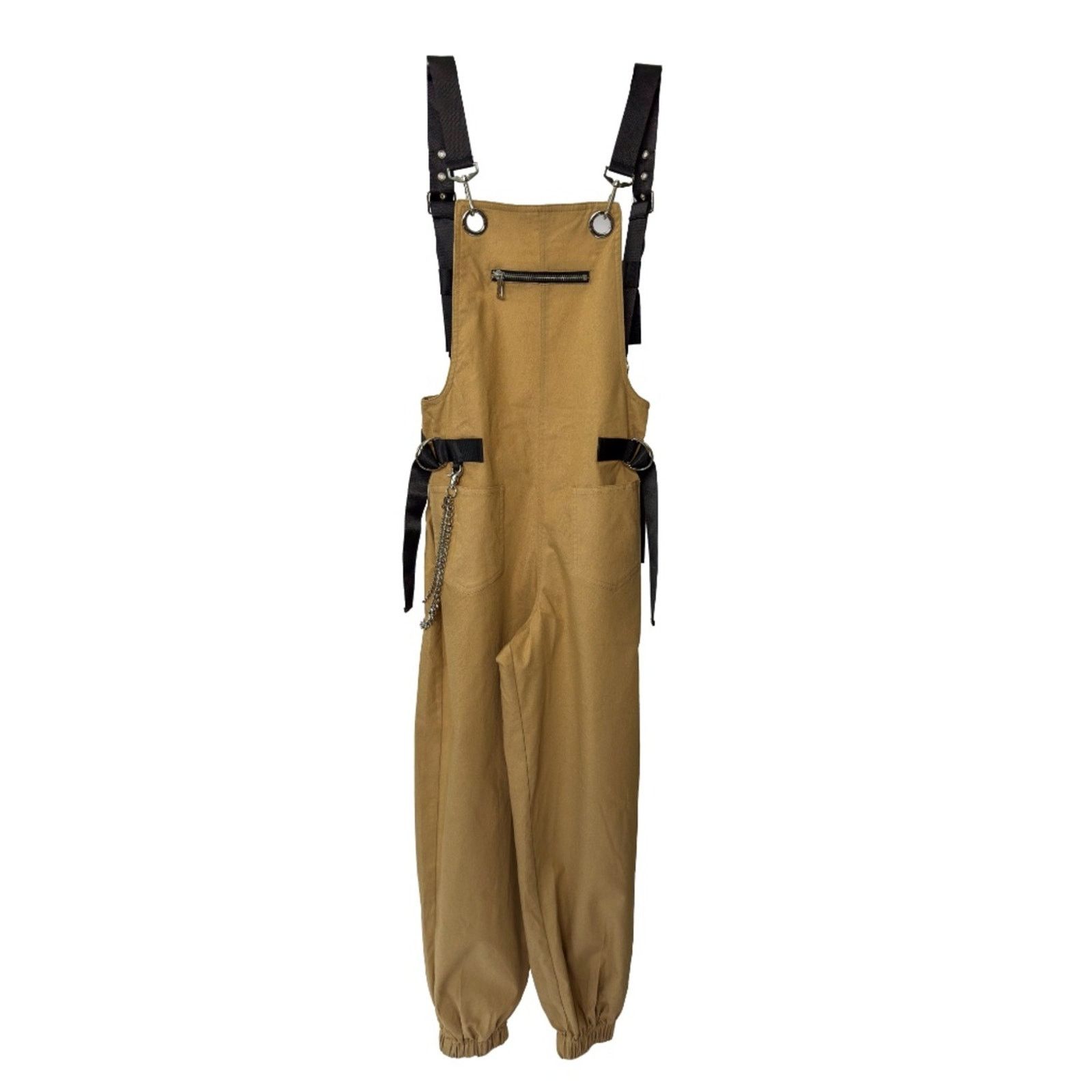 I.AM.GIA I.AM.GIA Cobain Overalls Tan Chain Strap Drop Crotch XS NWT Size 25" / US 0 / IT 36 - 3 Thumbnail