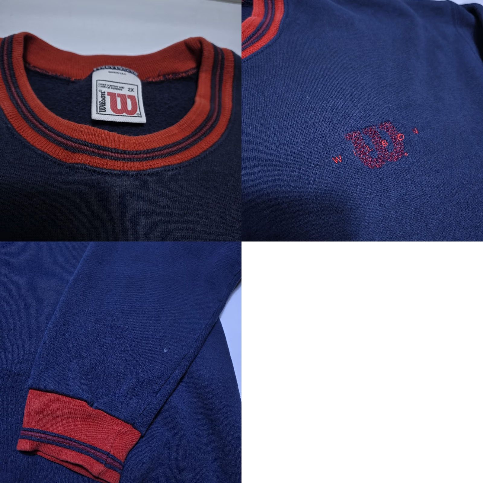Wilson VINTAGE Wilson Sweatshirt Crewneck Blue 2XL Mens Heavyweight Made In USA 90s Small dot on sleeve Size US XXL / EU 58 / 5 - 8 Thumbnail