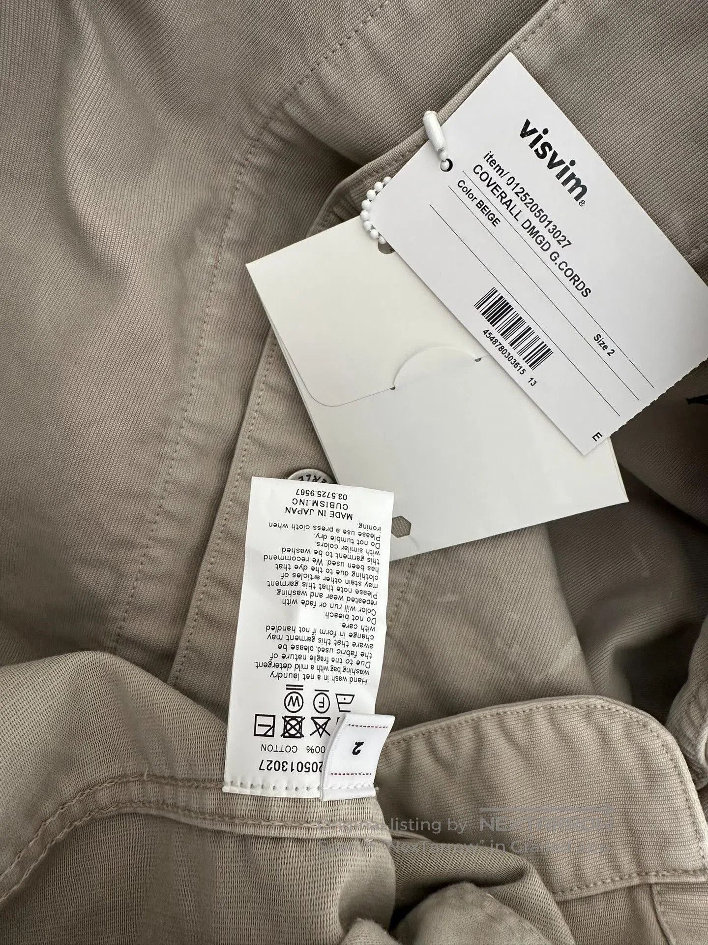 Visvim visvim coverall in beige corduroy jacket. Size US M / EU 48-50 / 2 - 4 Thumbnail