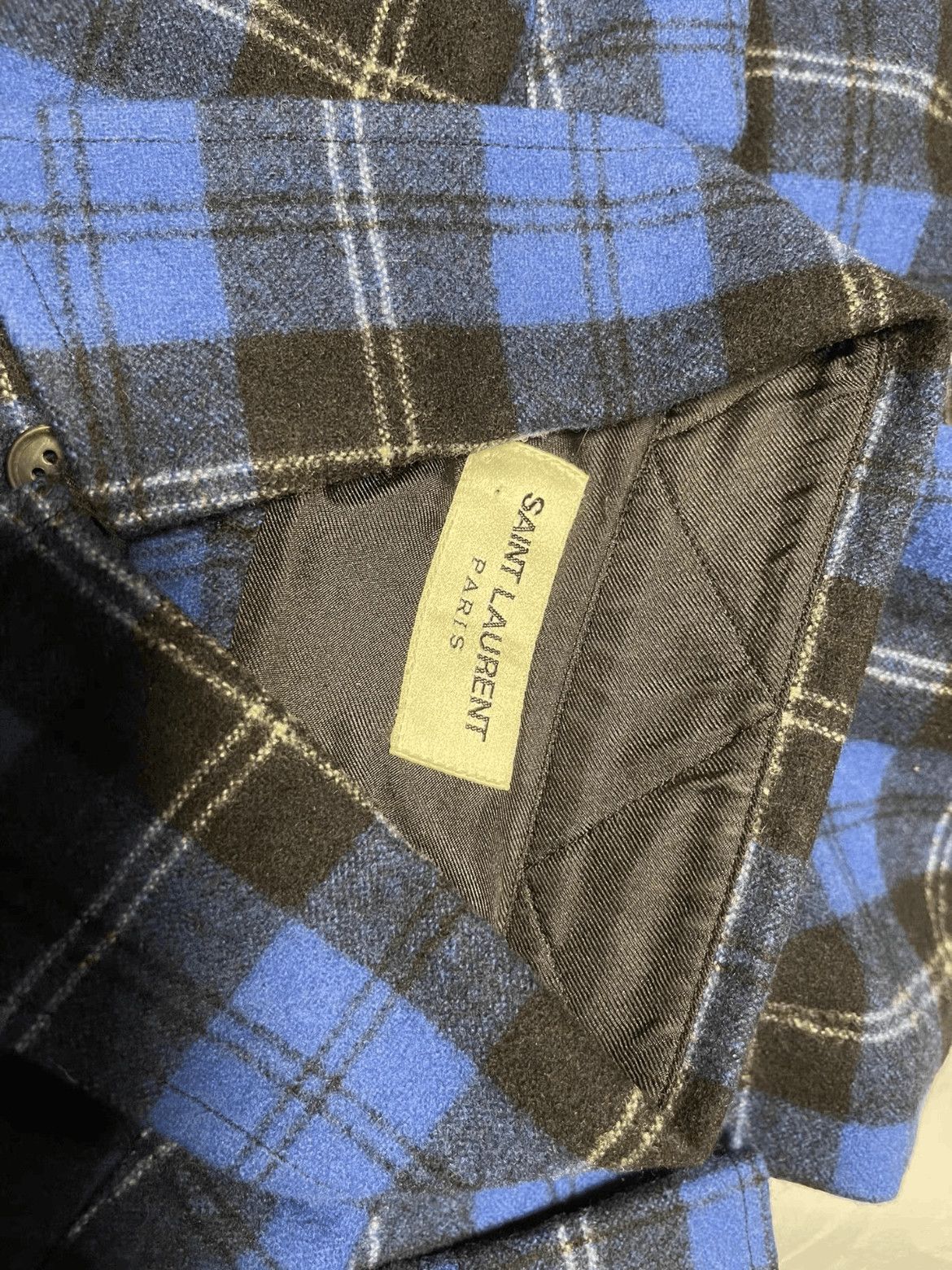 Saint Laurent Paris Sz 38 Saint Laurent Paris 13AW OS Runway Blue Shirt Jacket Size US M / EU 48-50 / 2 - 3 Thumbnail